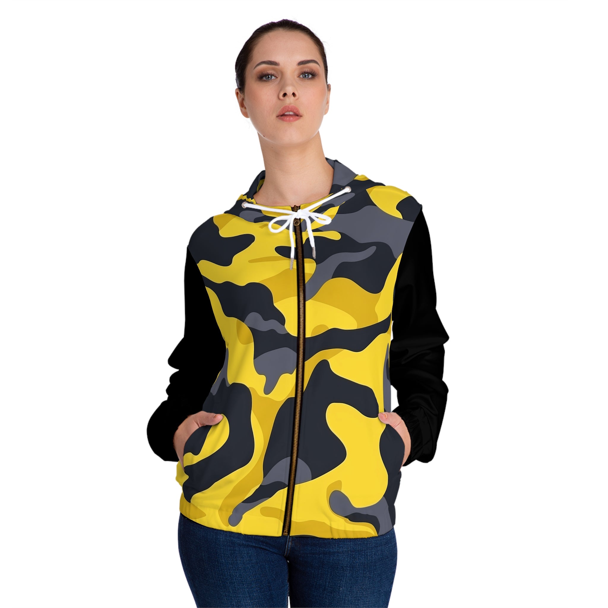 Trendy Women's Camo Full-Zip Hoodie | Casual Style & Comfort - Angel Body
