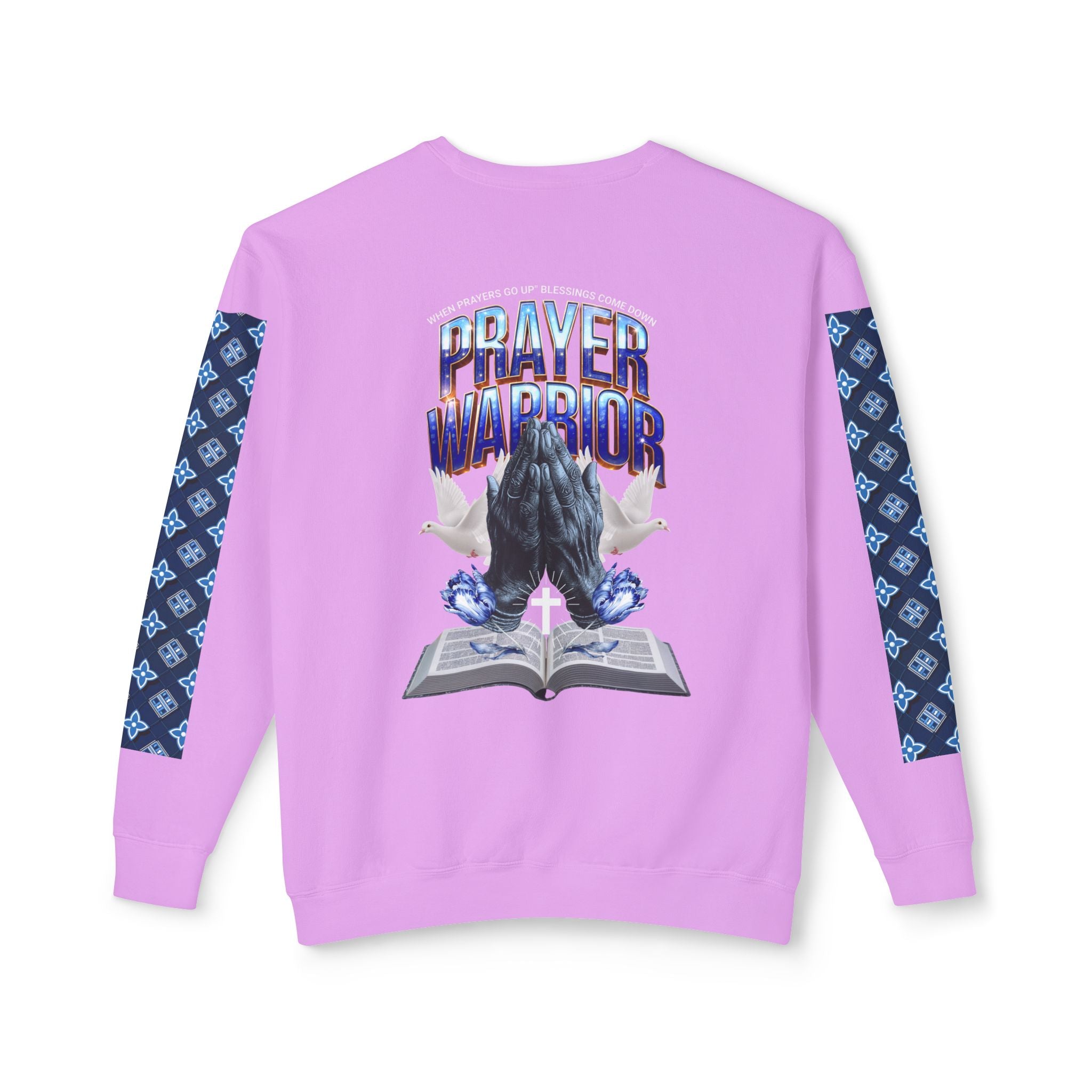 Unisex Lightweight Prayer Warrior Sweatshirt - Inspirational Crewneck for Spiritual Growth - Angel Body