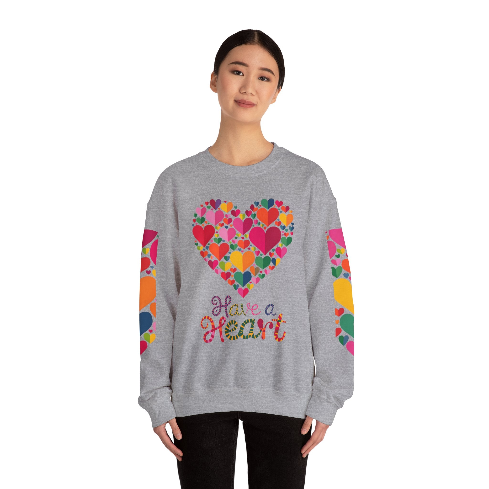 Have a Heart Unisex Sweatshirt - Colorful Valentine’s Day Crewneck for Comfort and Love - Angel Body