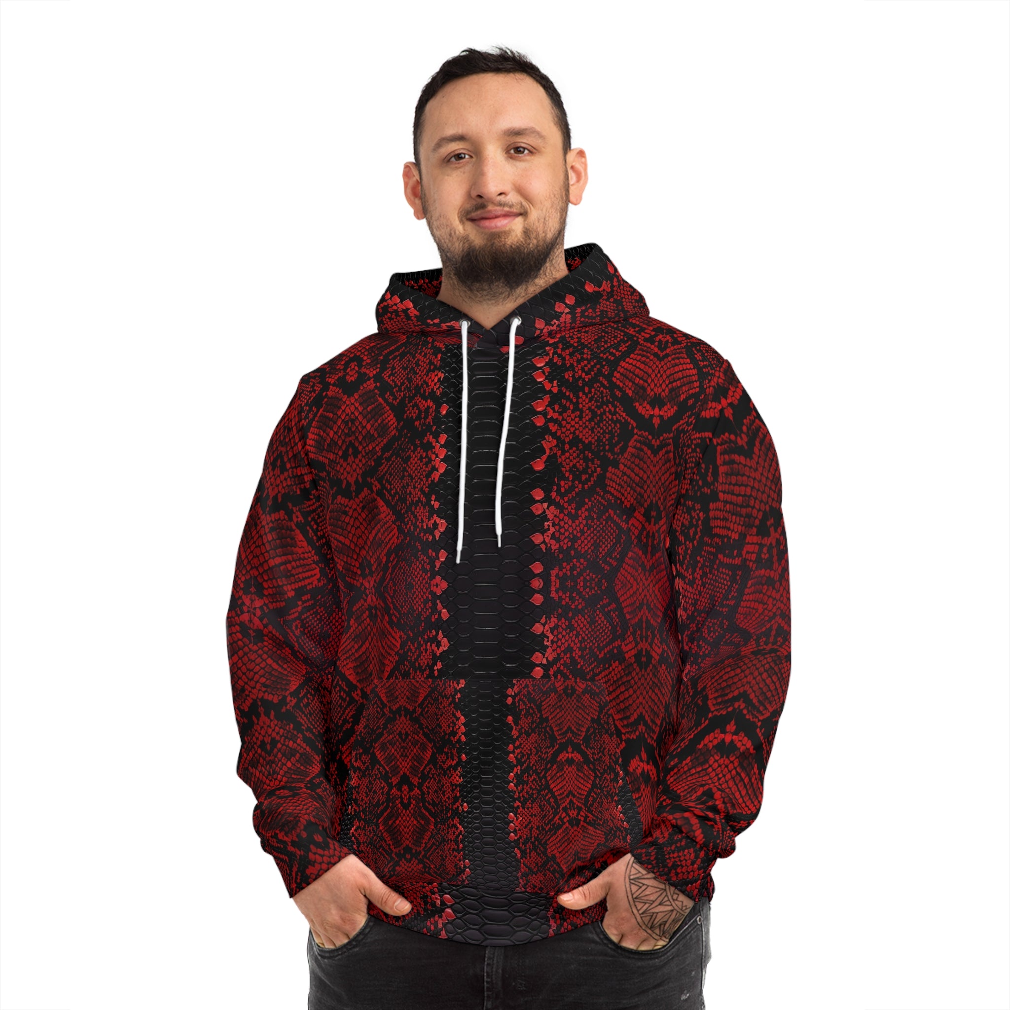 Stylish Red Python Fashion Hoodie - Cozy & Trendy Fashionwear - Angel Body