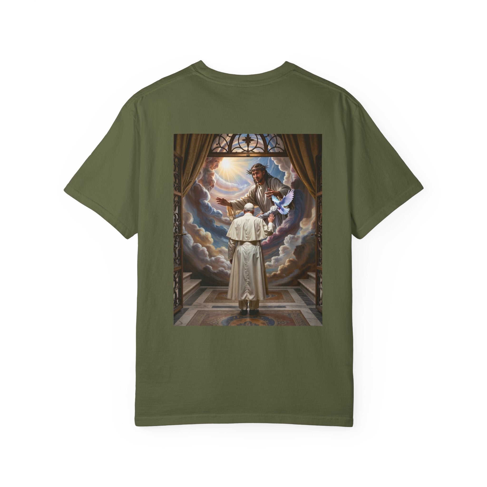 Artistic Unisex Garment-Dyed T-shirt - Divine Inspiration Design - Angel Body