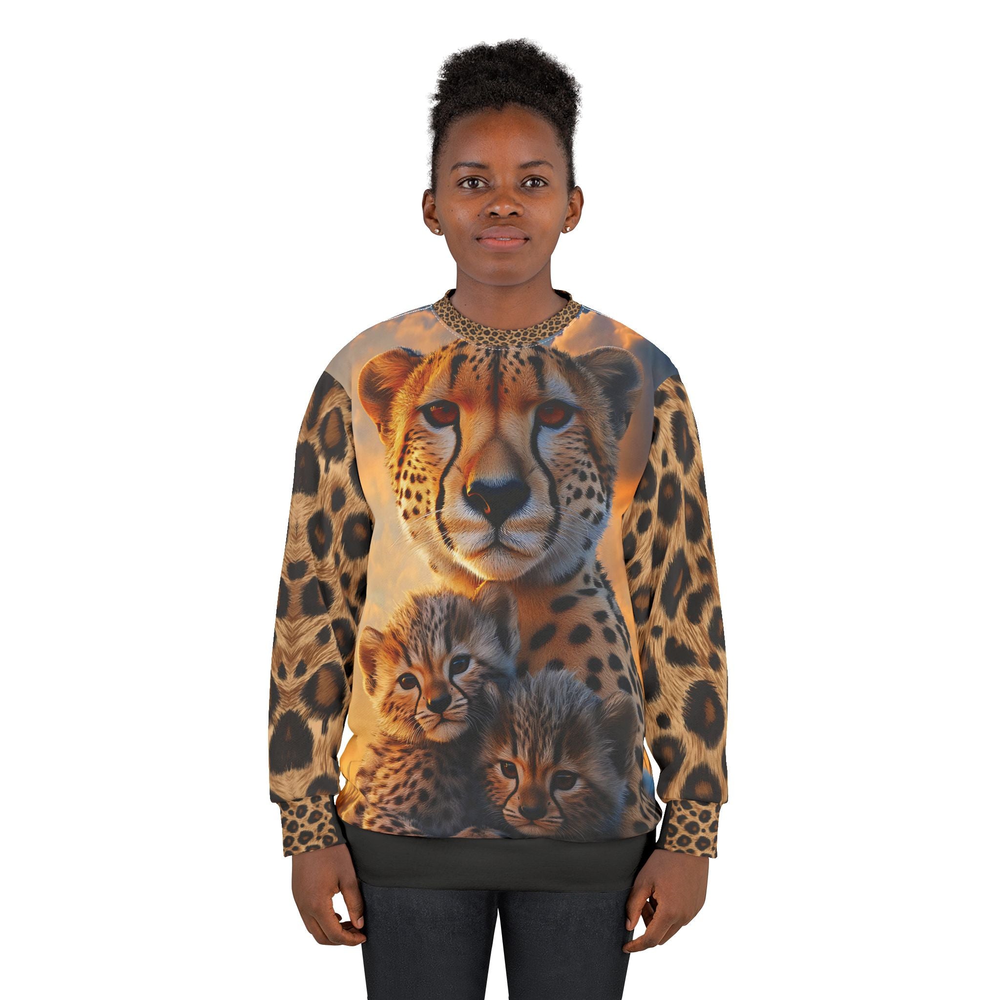 Wildlife Cuddle Unisex Sweatshirt - Cozy Animal Print Fashion - Angel Body