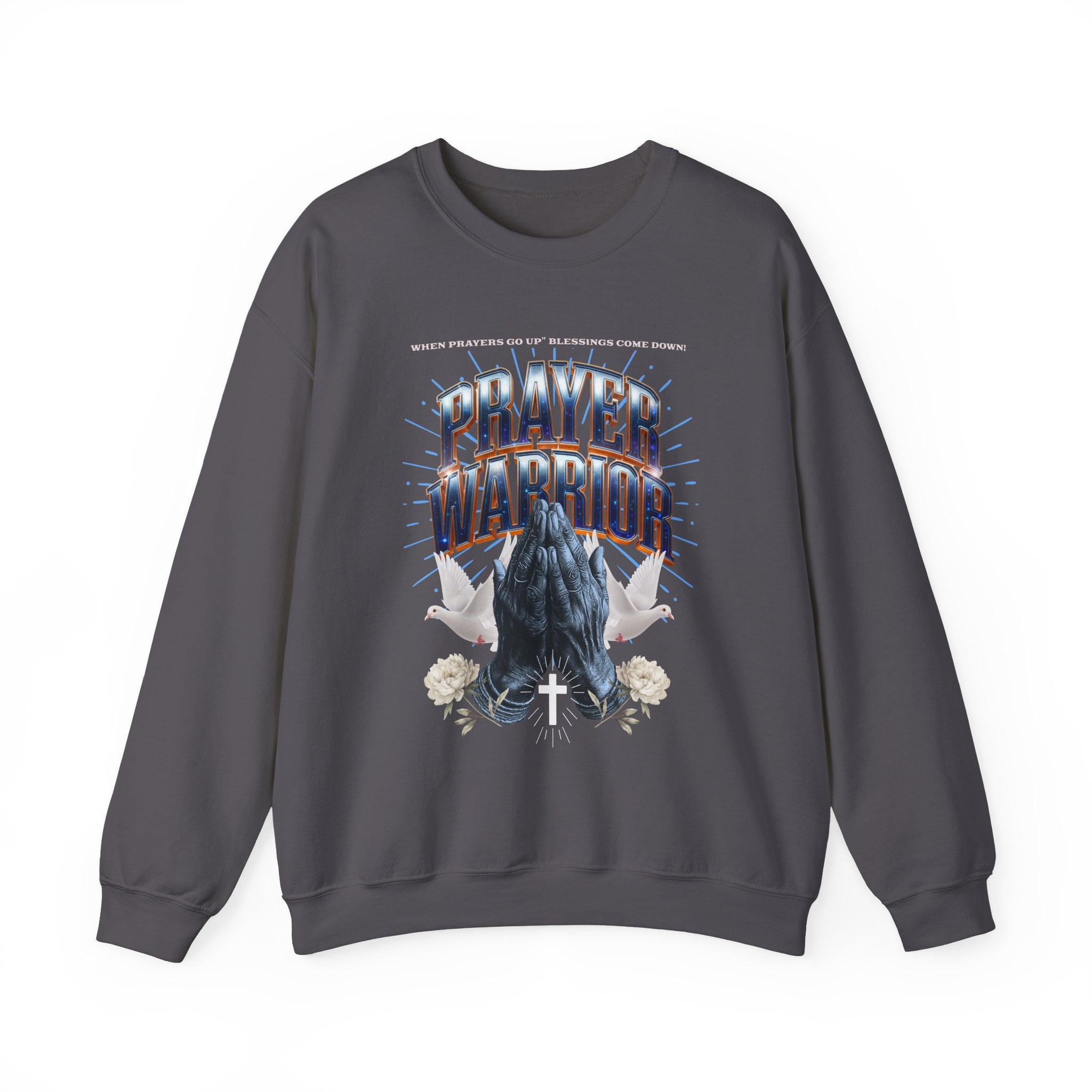 Prayer Warrior Crewneck Sweatshirt - Unisex Heavy Blend™ - Faith-Inspired Apparel - Angel Body