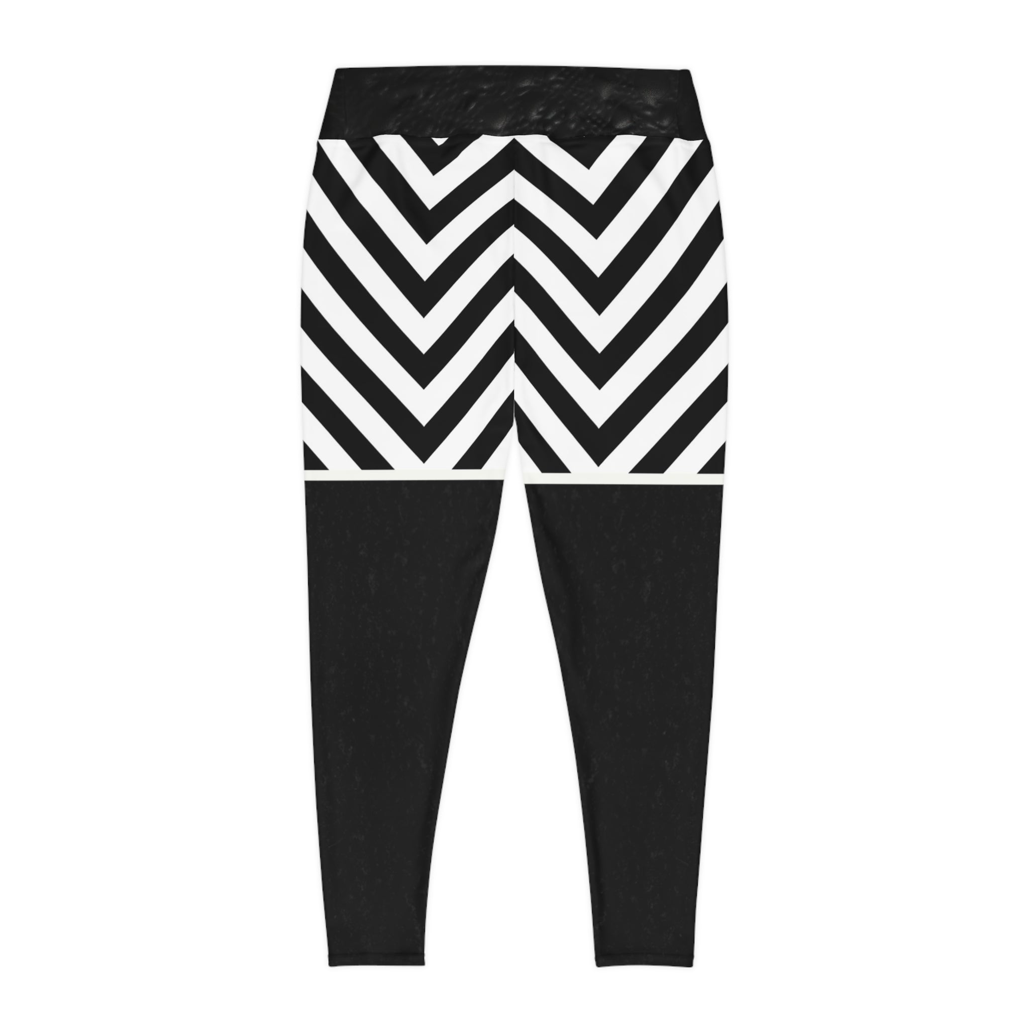 Woman's Chic Plus Size Chevron Leggings - Stylish Comfort for Any Occasion - Angel Body