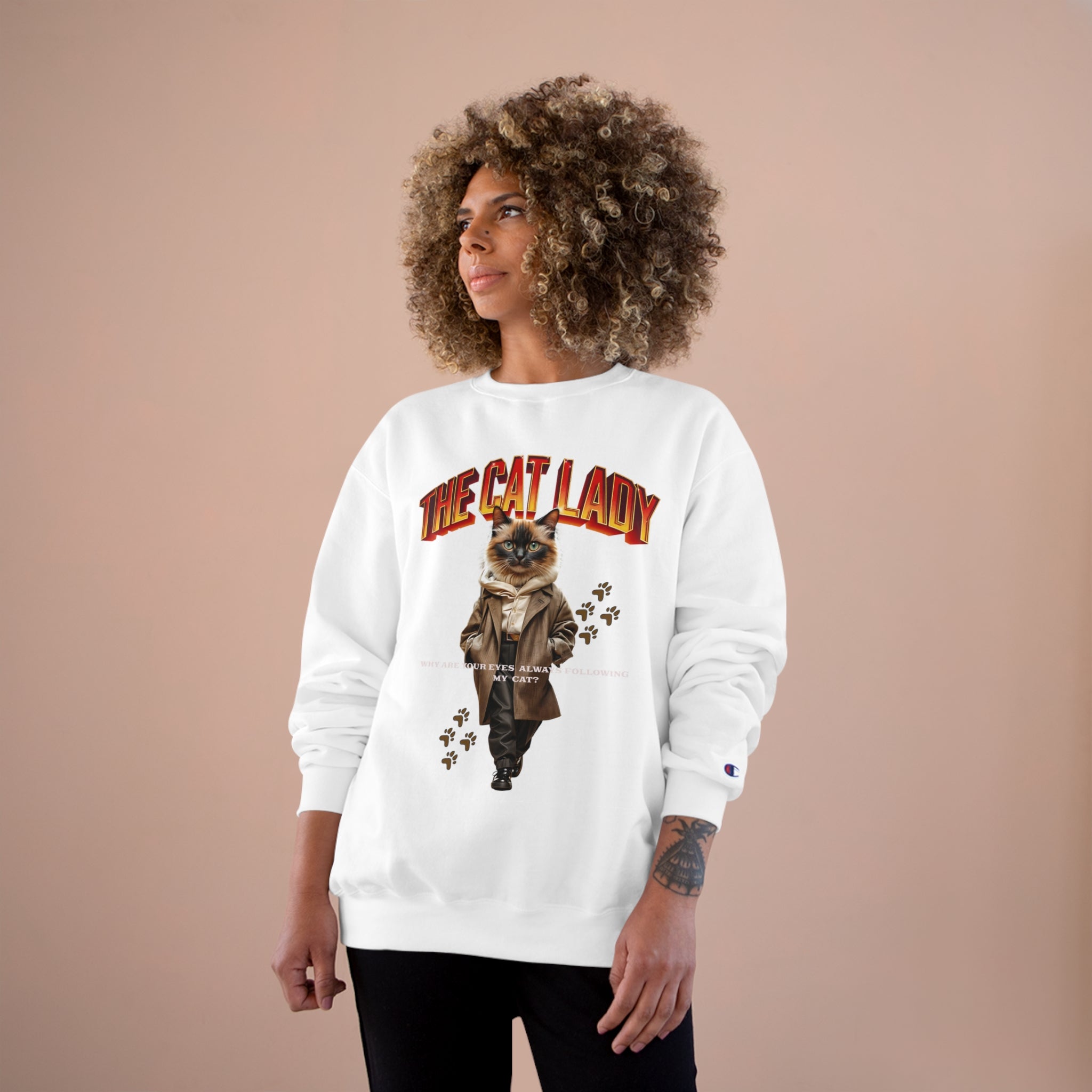 Cat Lady Champion Sweatshirt - Angel Body