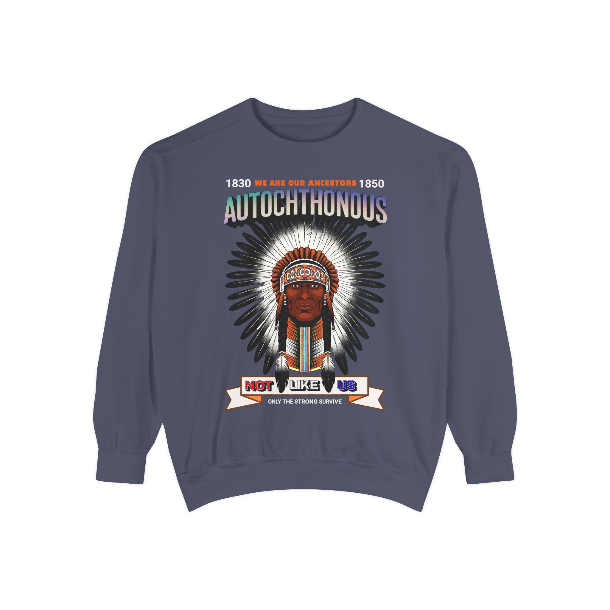 Autochthonous Heritage Sweatshirt - Unisex Garment-Dyed Hoodie with Indigenous Design - Angel Body