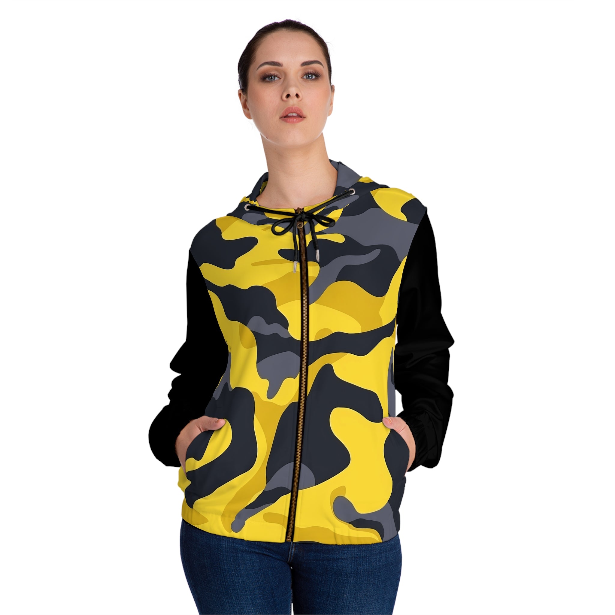 Trendy Women's Camo Full-Zip Hoodie | Casual Style & Comfort - Angel Body