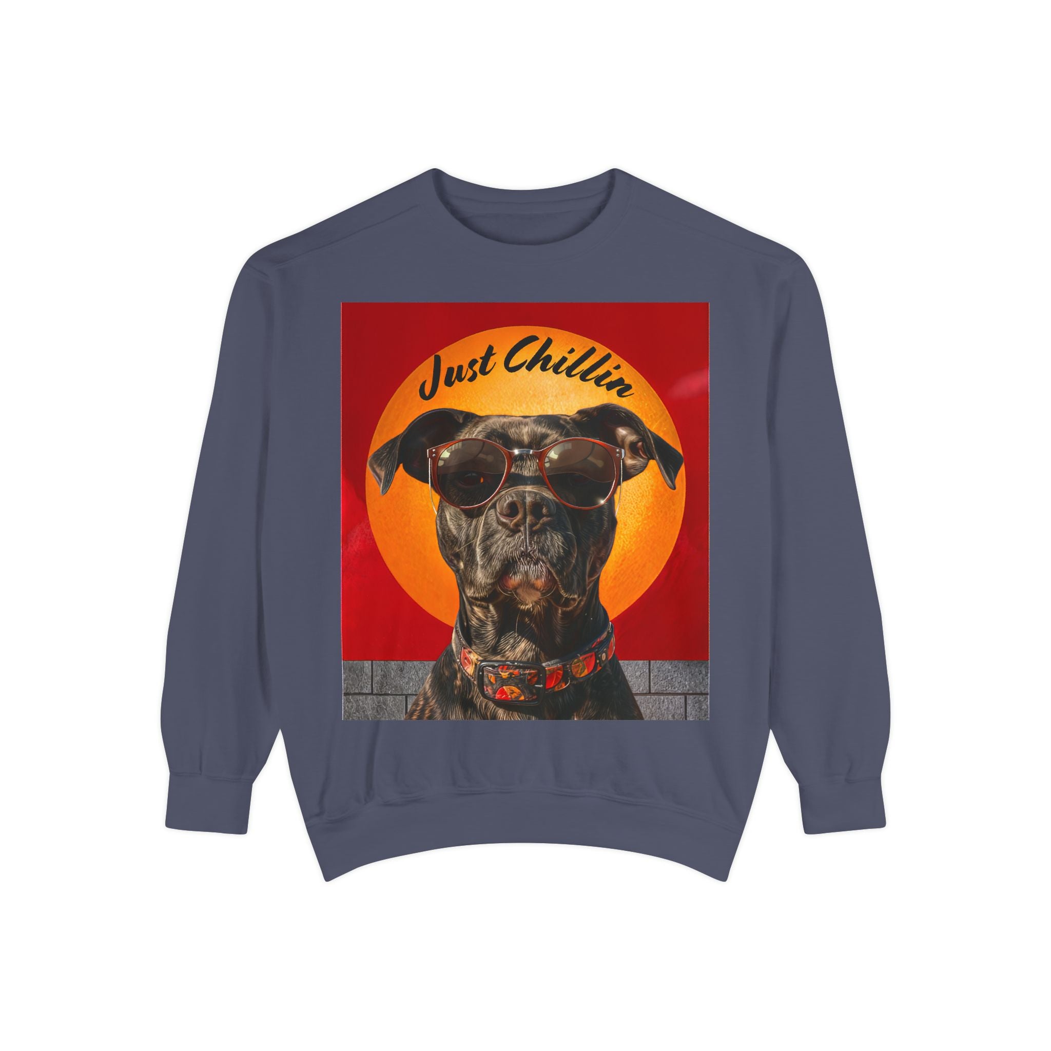 Pit Bull Terrier Dog Sunglasses Sweatshirt - Unisex Garment-Dyed - Angel Body