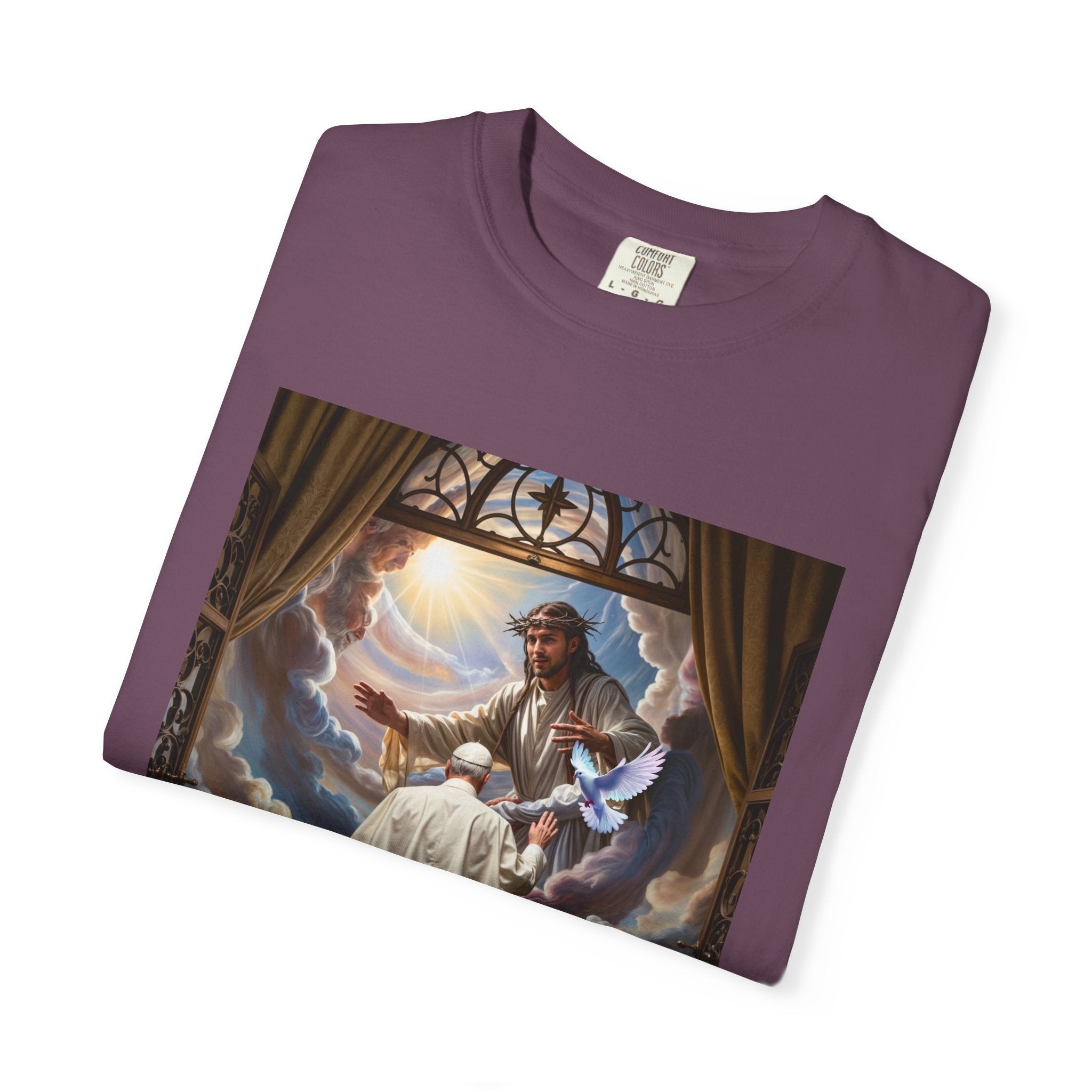 Artistic Unisex Garment-Dyed T-shirt - Divine Inspiration Design - Angel Body