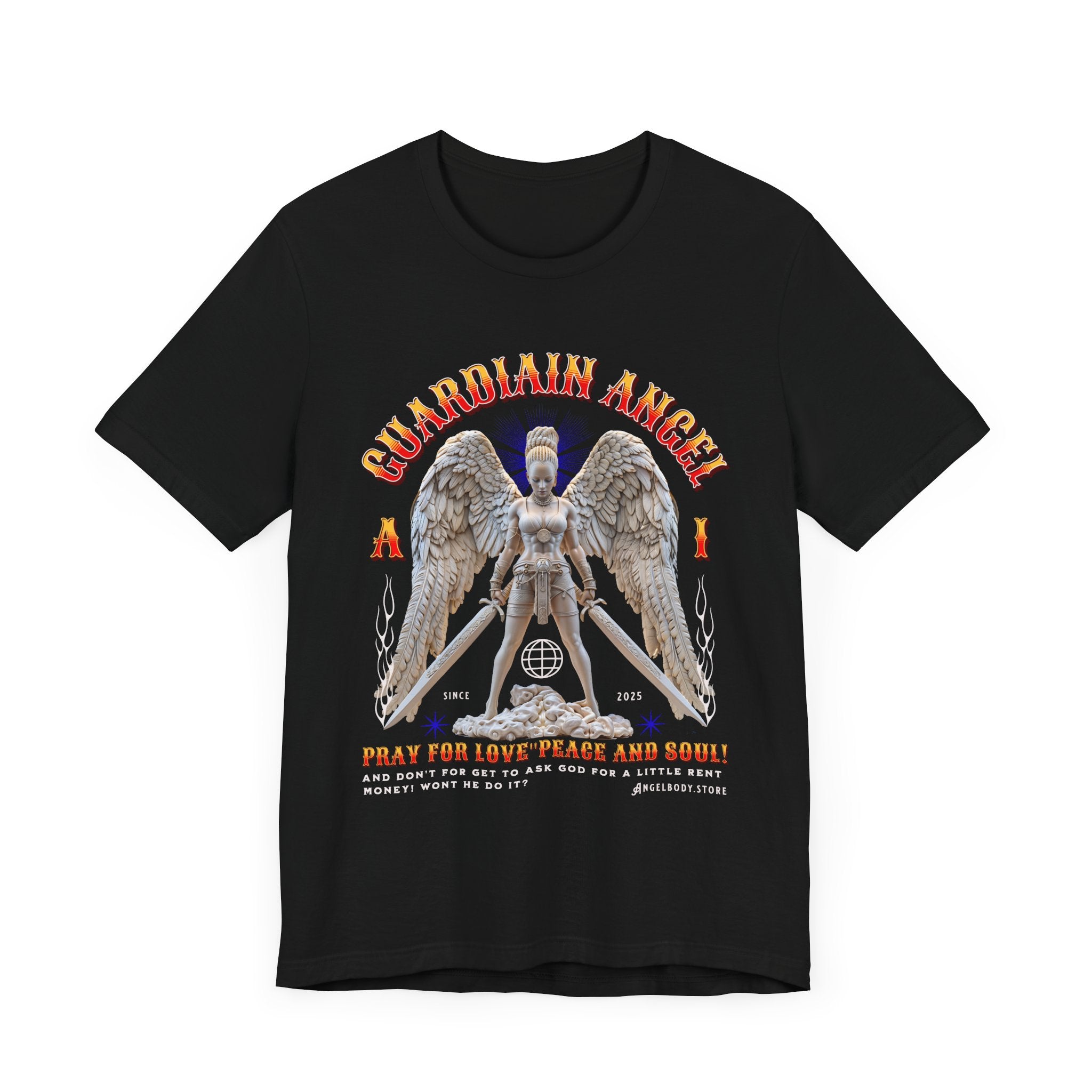 Unisex Jersey Short Sleeve Tee: Guardian Angel Spiritual Warrior - Angel Body