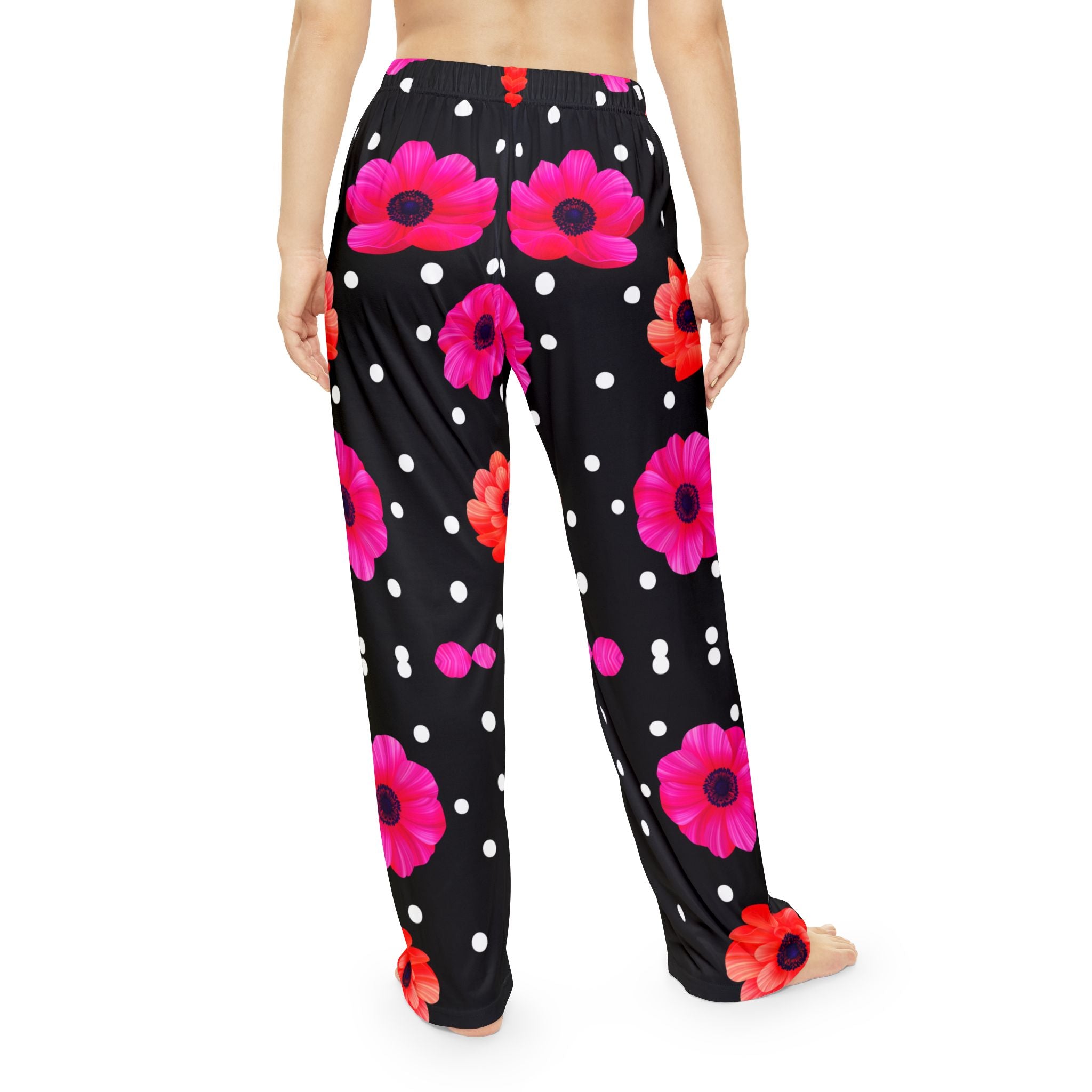 Floral Print Women's Pajama Pants called snow flower - Cozy & Chic Loungewear - Angel Body