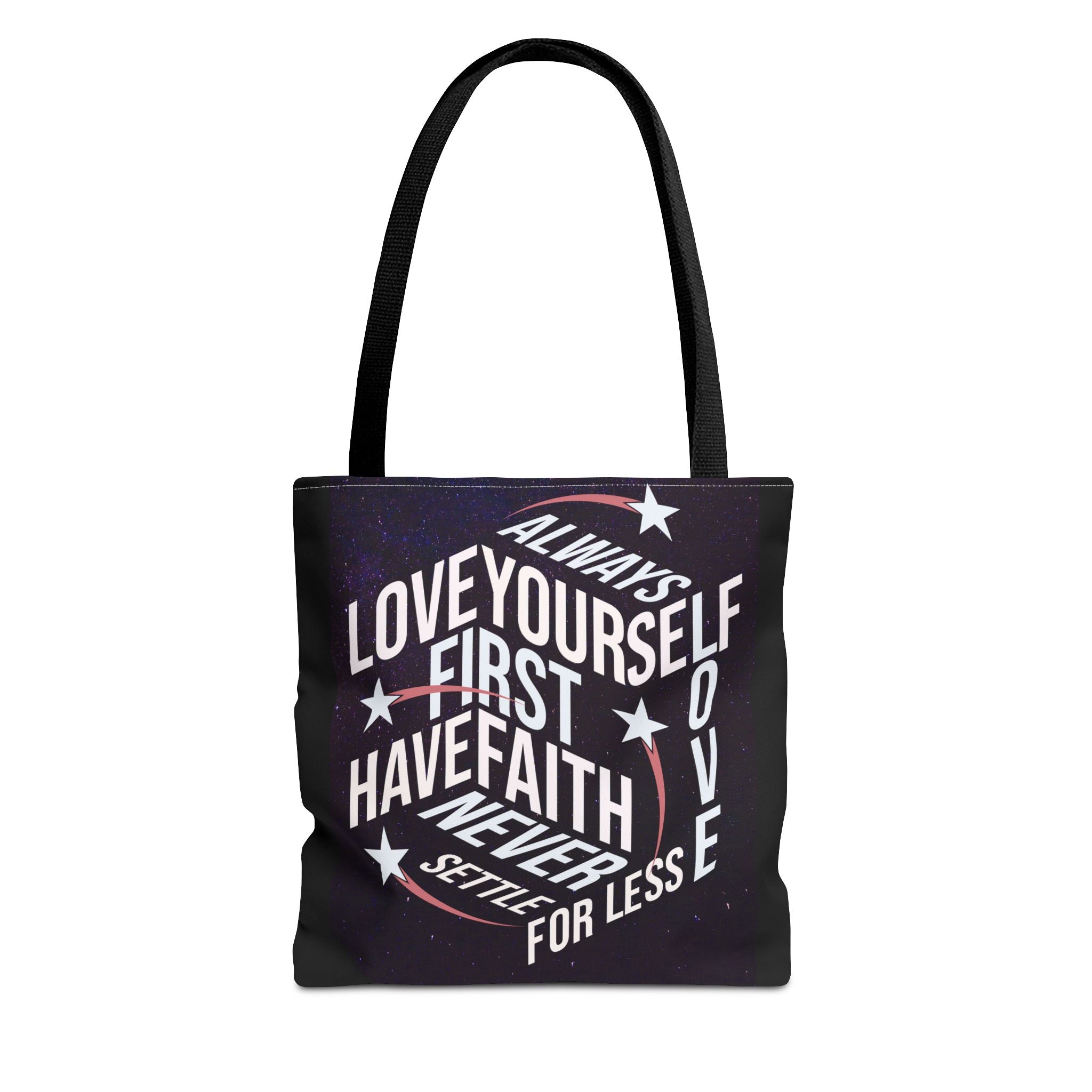 Inspirational Quote Tote Bag - Always Love Yourself First, Have Faith - Angel Body
