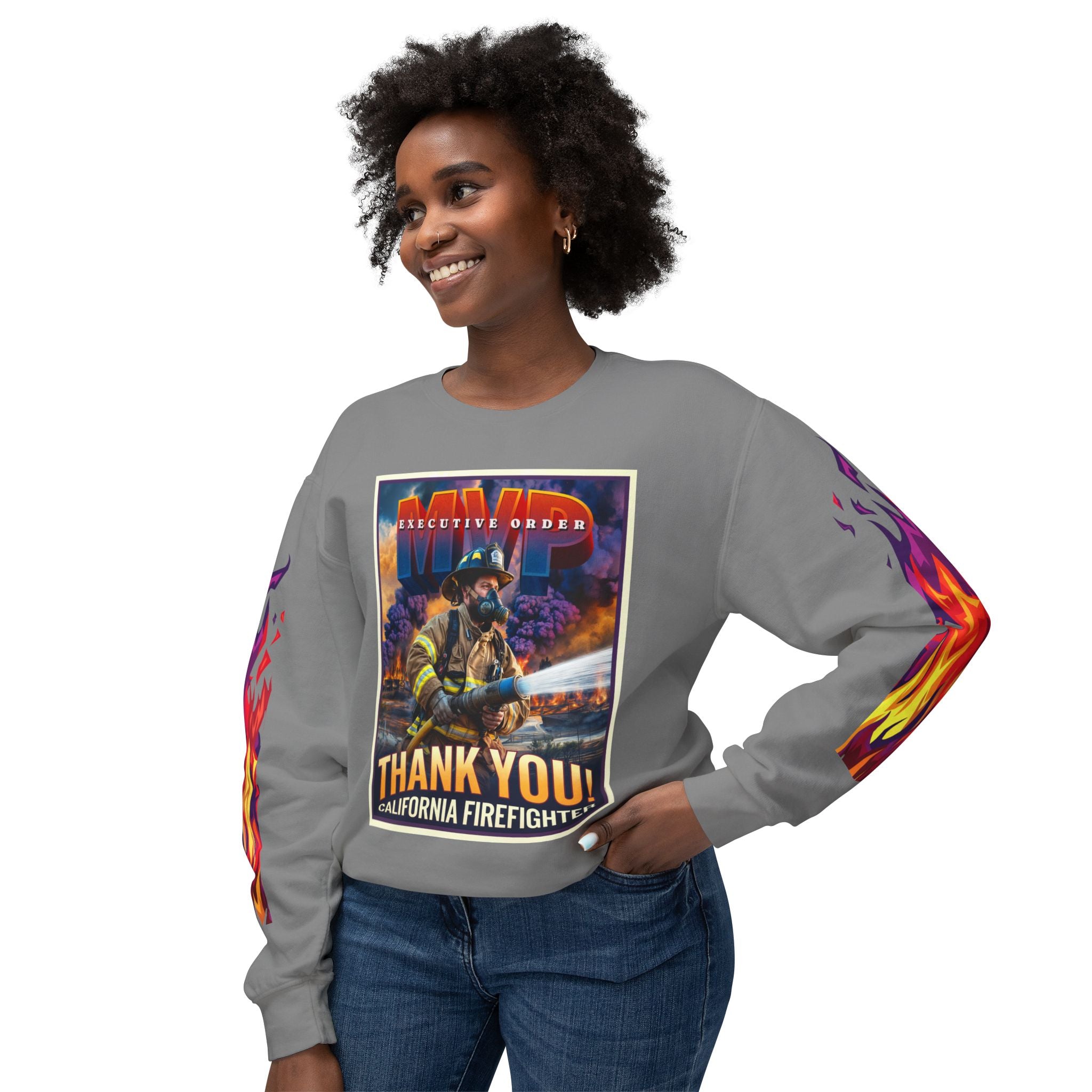 California Firefighter Crewneck Sweatshirt - Angel Body