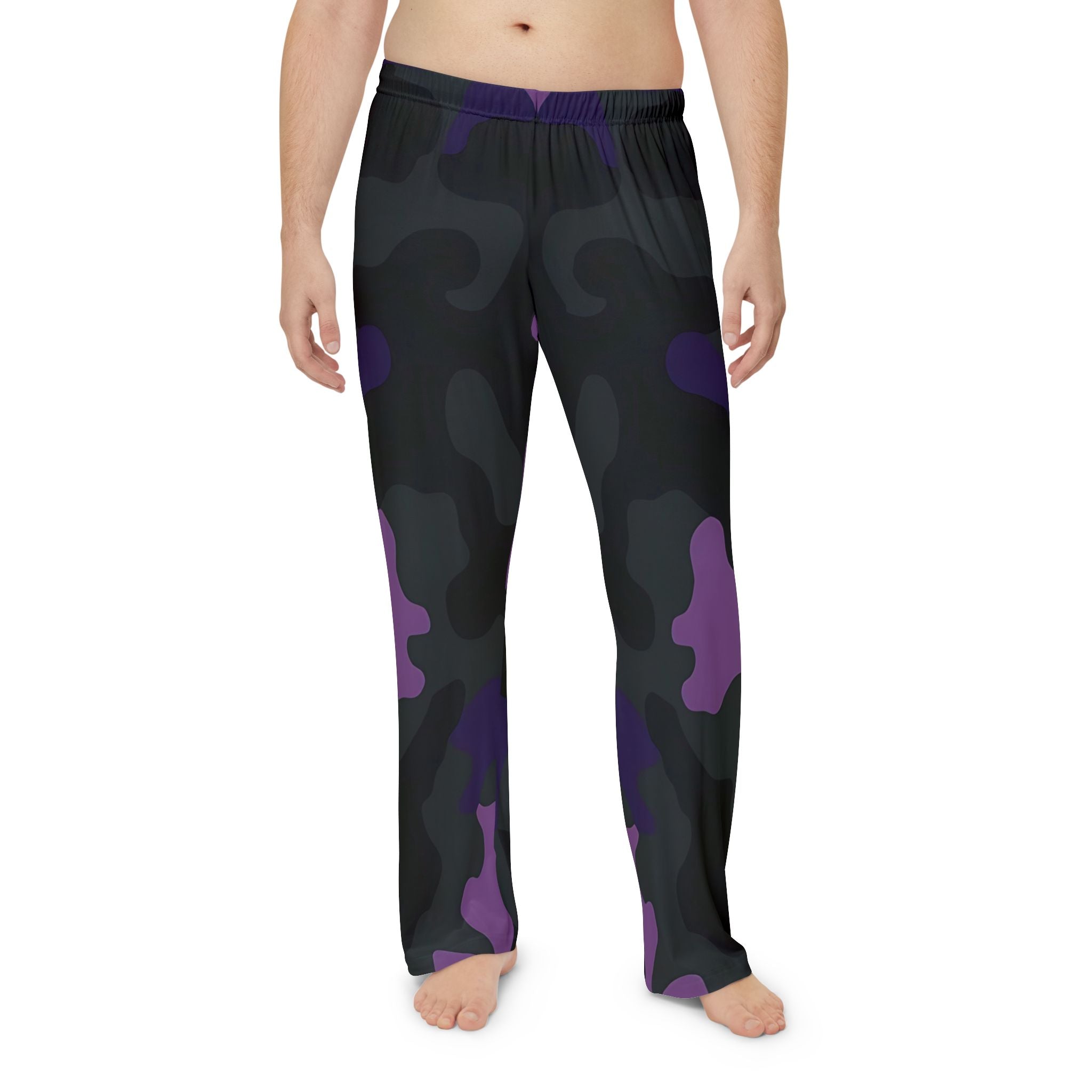 Stylish Camo Men’s Pajama Pants - Purple Pattern for Comfort & Relaxation