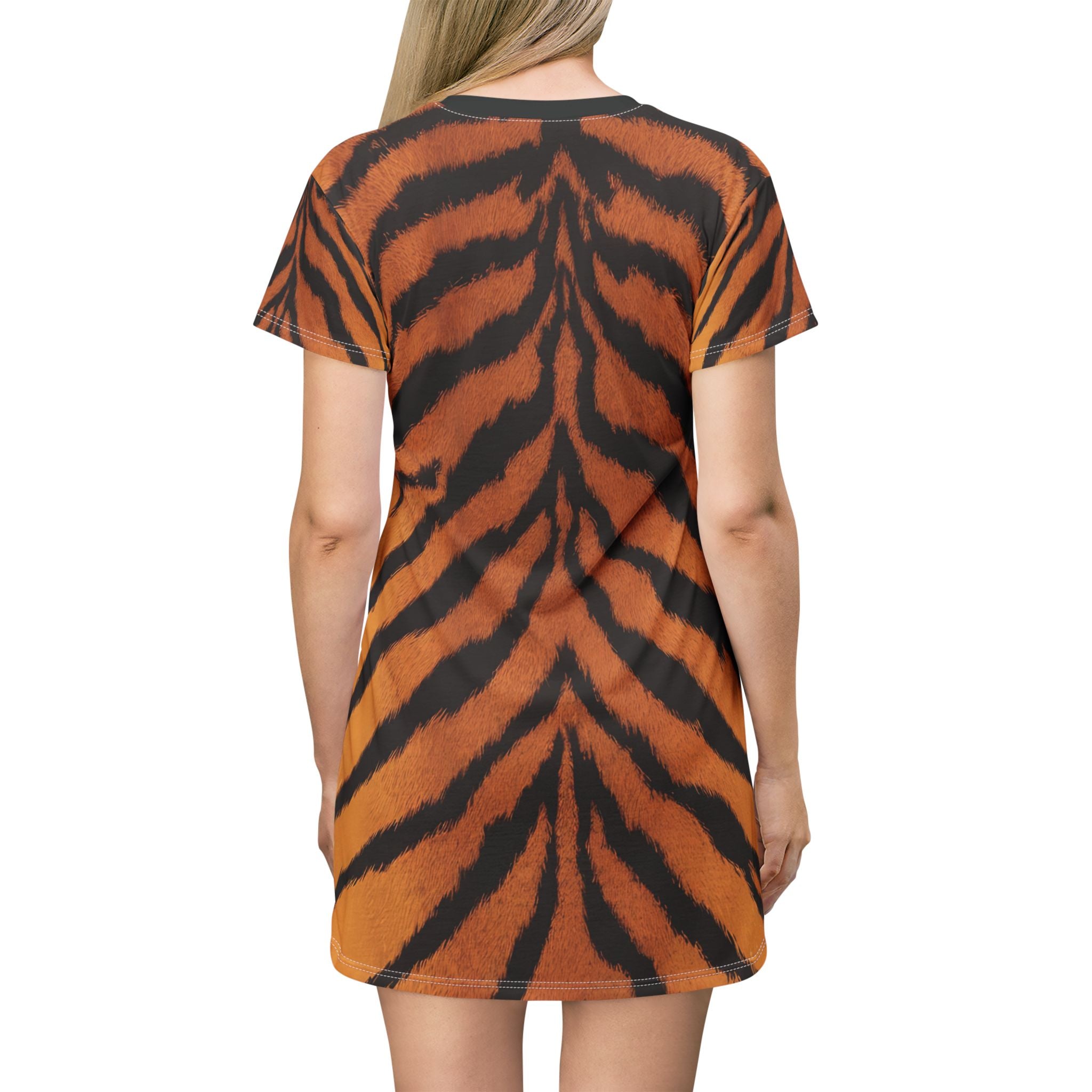 Bold Tiger Print T-Shirt Dress - Wild Animal Inspired Fashion - Angel Body