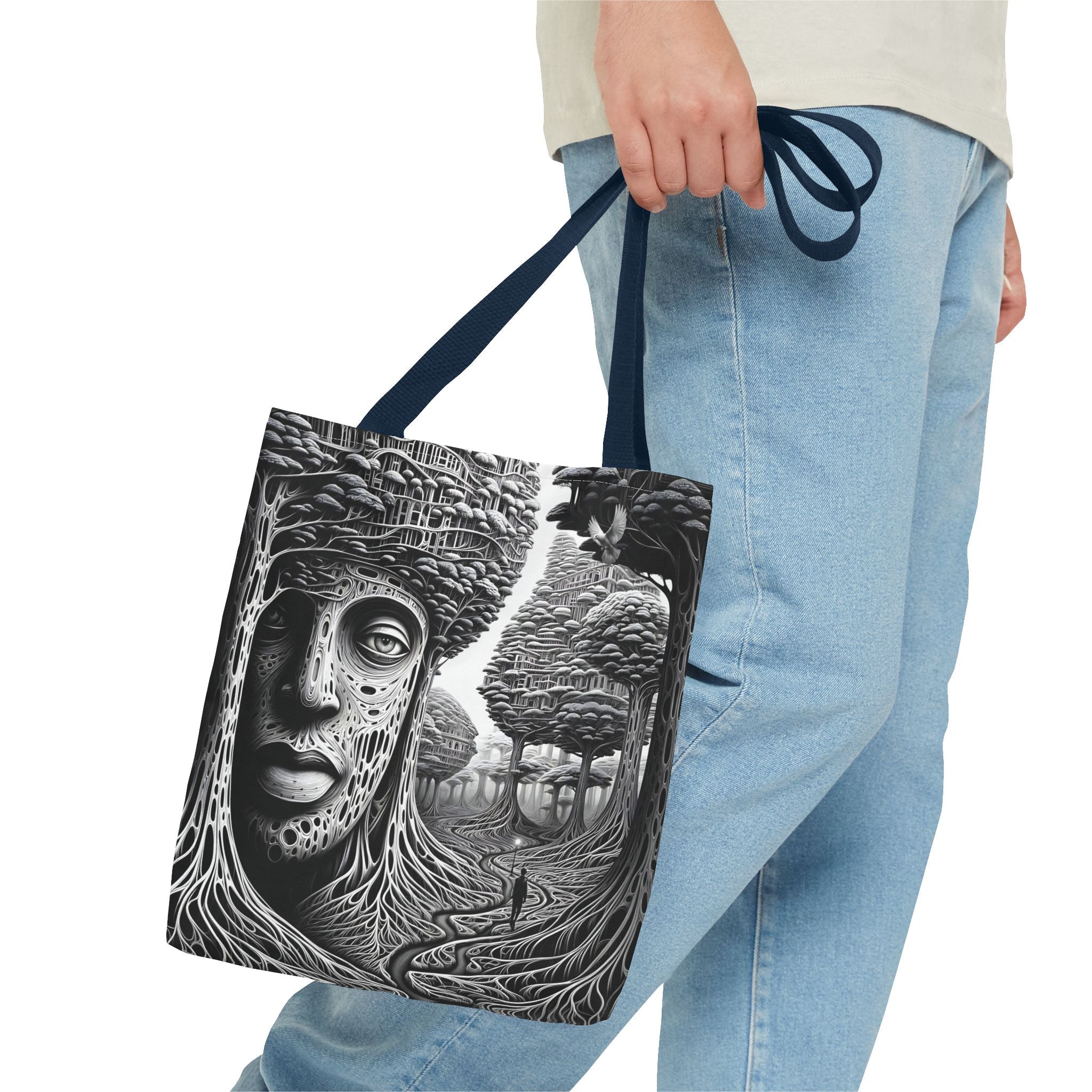 Elegant Crane Tote Bag - Artistic Nature Design for Daily Use and Celebrations - Angel Body