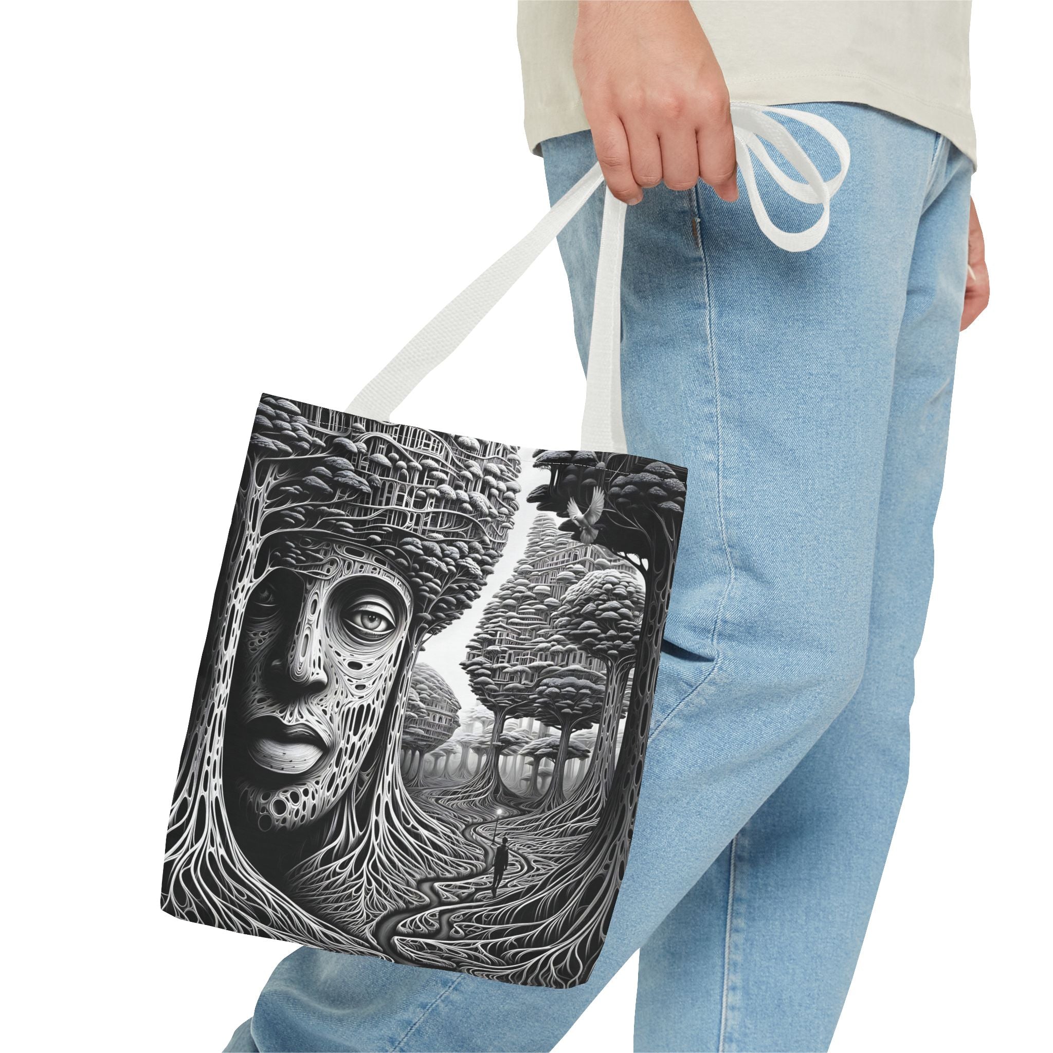 Elegant Crane Tote Bag - Artistic Nature Design for Daily Use and Celebrations - Angel Body