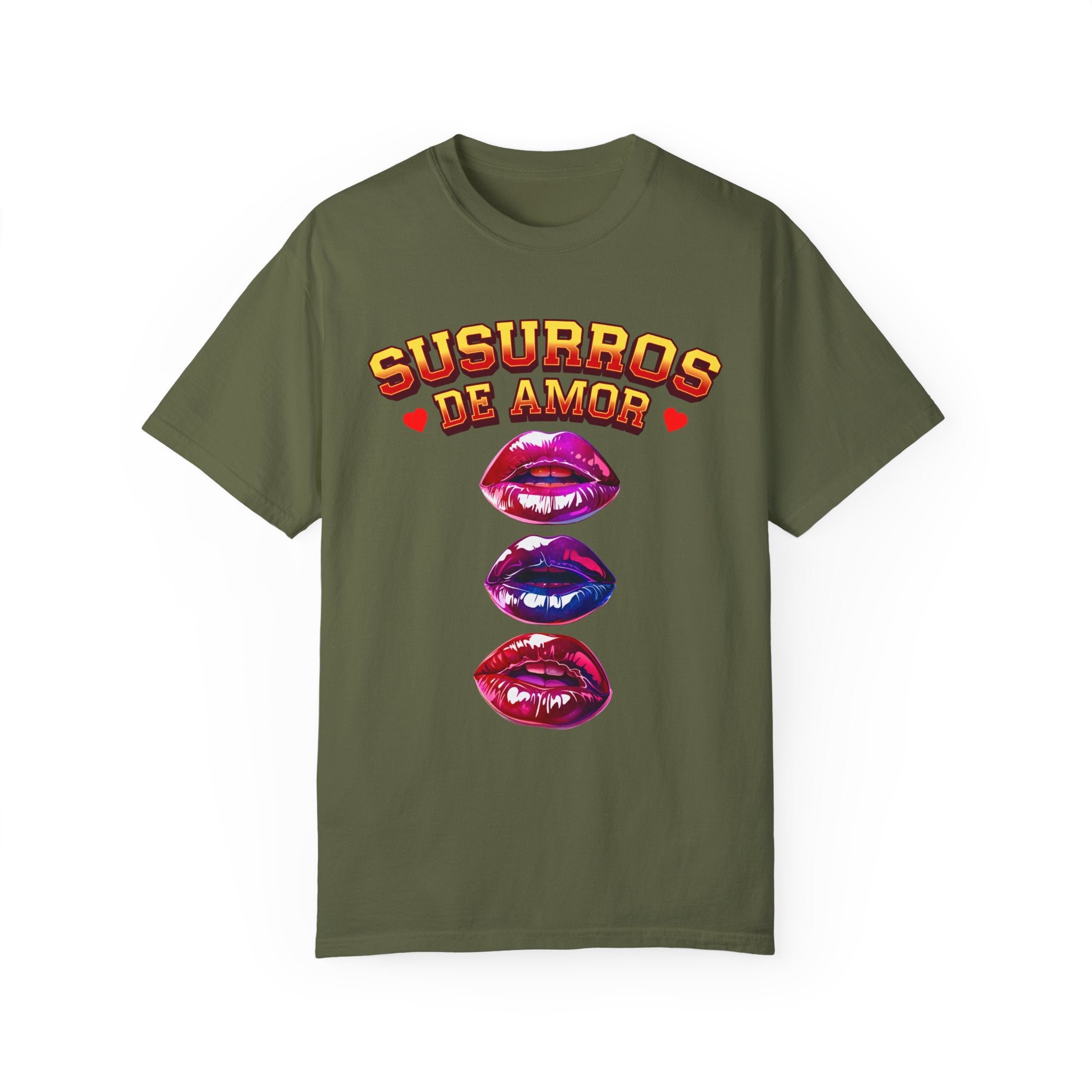 Unisex Artistic Lip Print T-Shirt - 'Susurros de Amor' - Angel Body