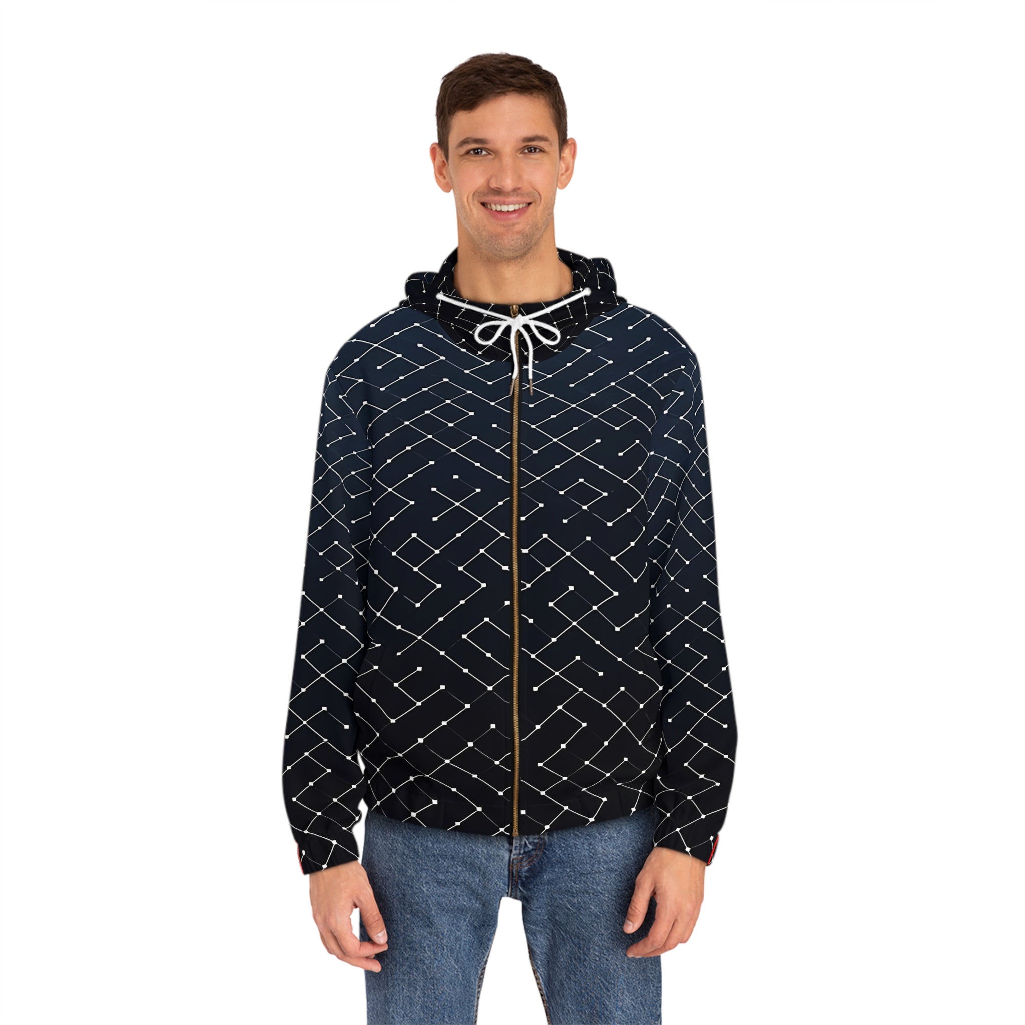 Men's Full-Zip Hoodie - "Dream Bigger, Hustle Harder" Inspirational Design - Angel Body