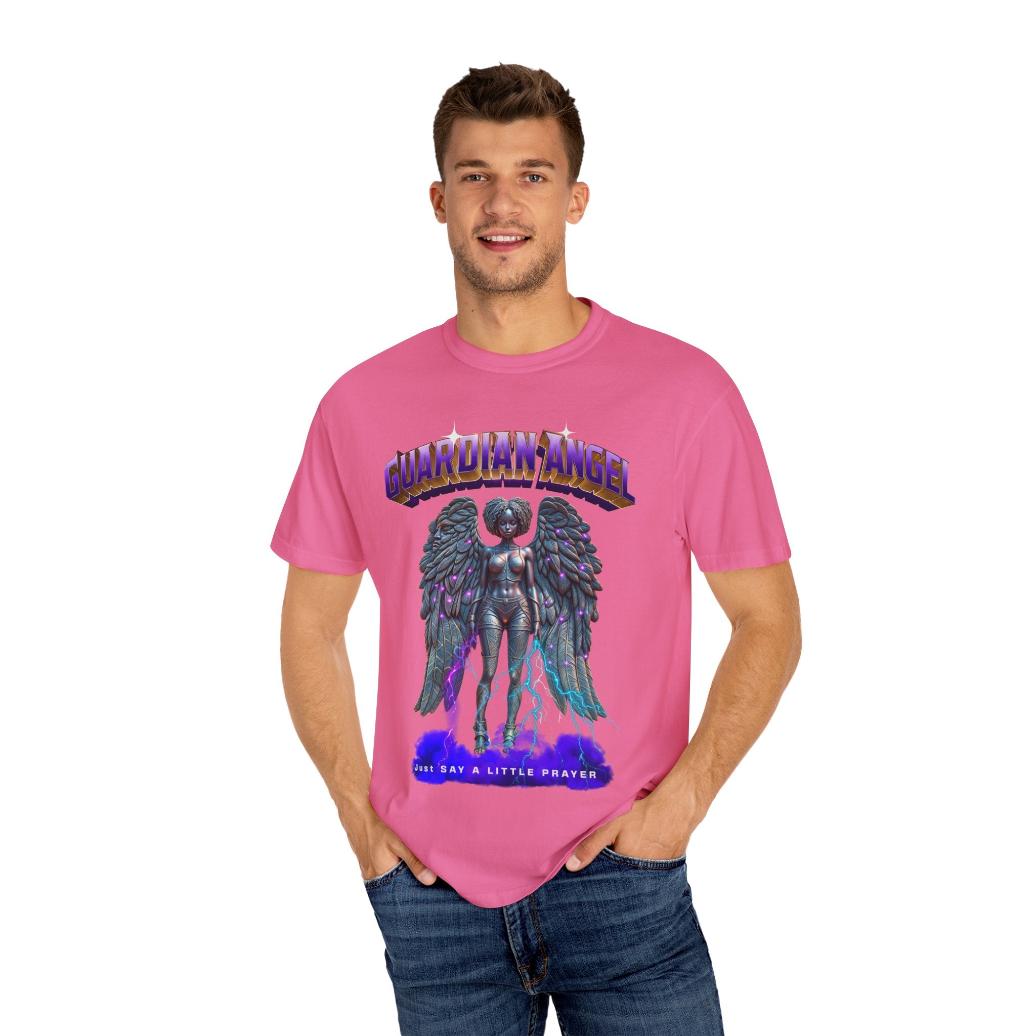Unisex Garment-Dyed T-shirt With the title Guardian Angel - Angel Body