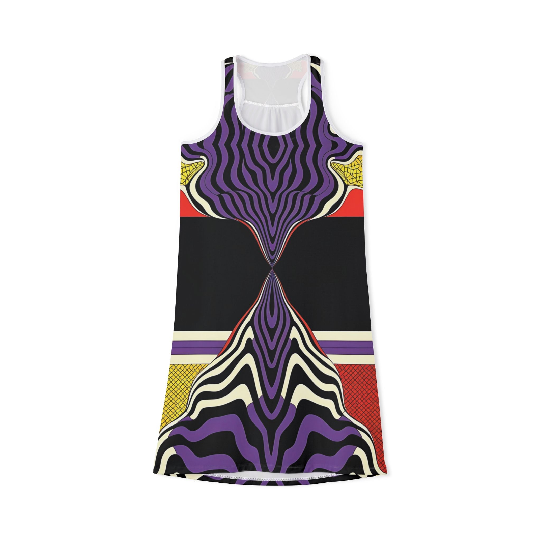 Vibrant Racerback Dress with Abstract Art Print - Angel Body