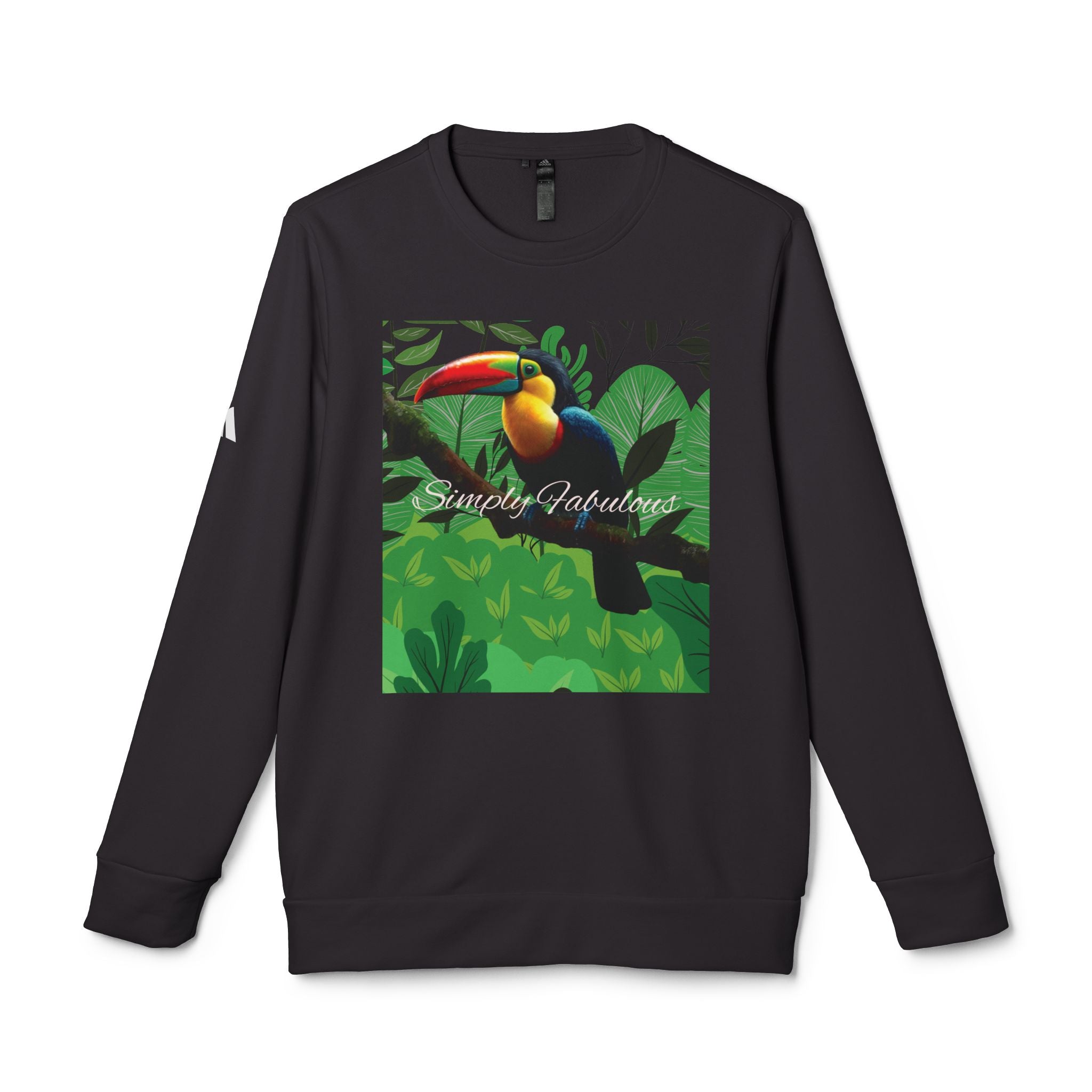 Adidas Unisex Fleece Crewneck Sweatshirt - Simply Fabulous Tropical Toucan Design - Angel Body