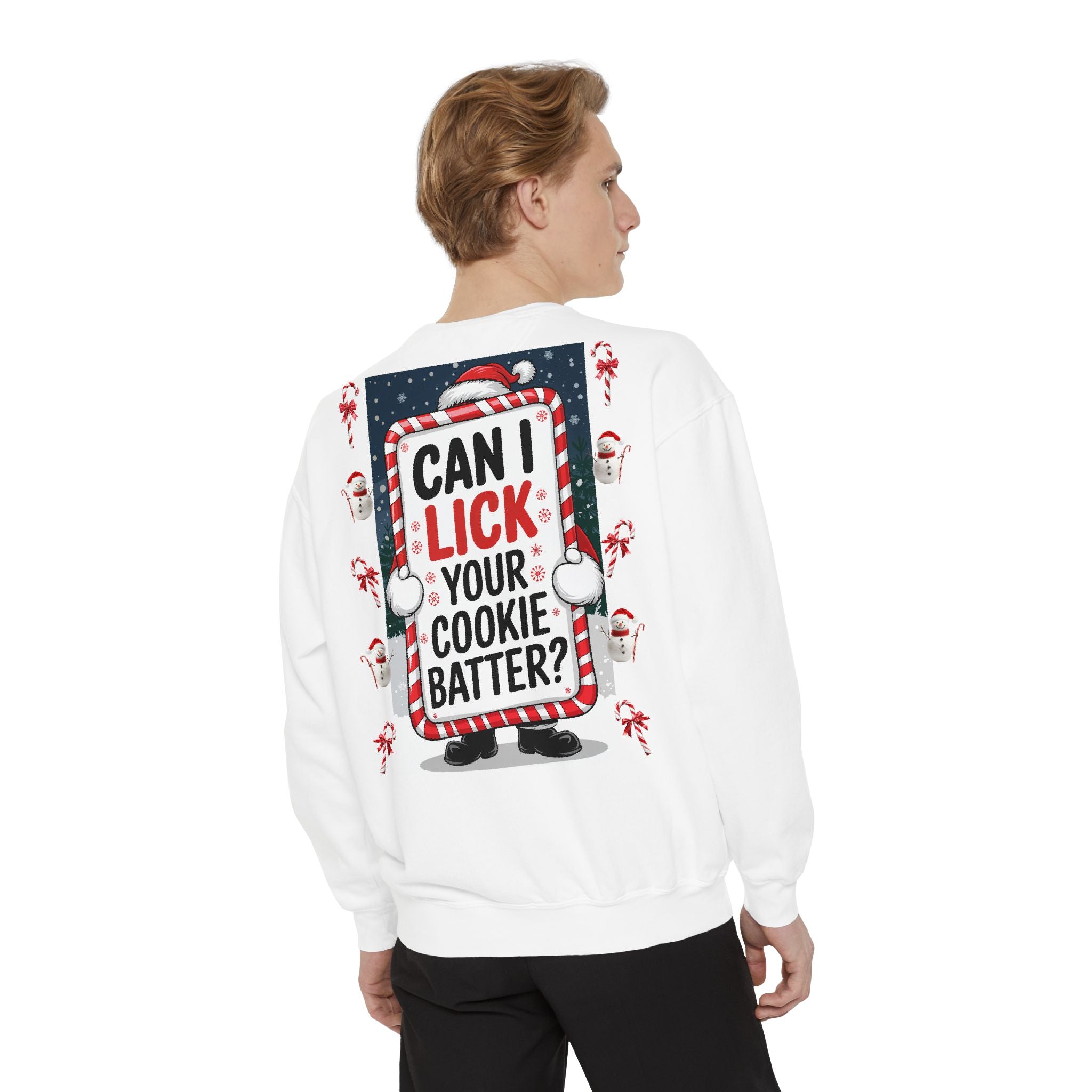 Funny Holiday Cookie Batter Sweatshirt - Unisex Christmas Sweatshirt - Angel Body
