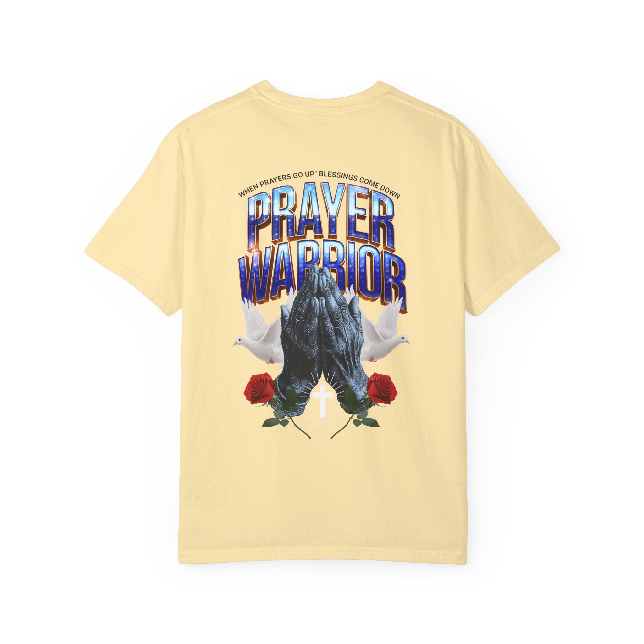 Prayer Warrior Unisex Garment-Dyed T-Shirt - Spiritual Faith Apparel for Believers - Angel Body
