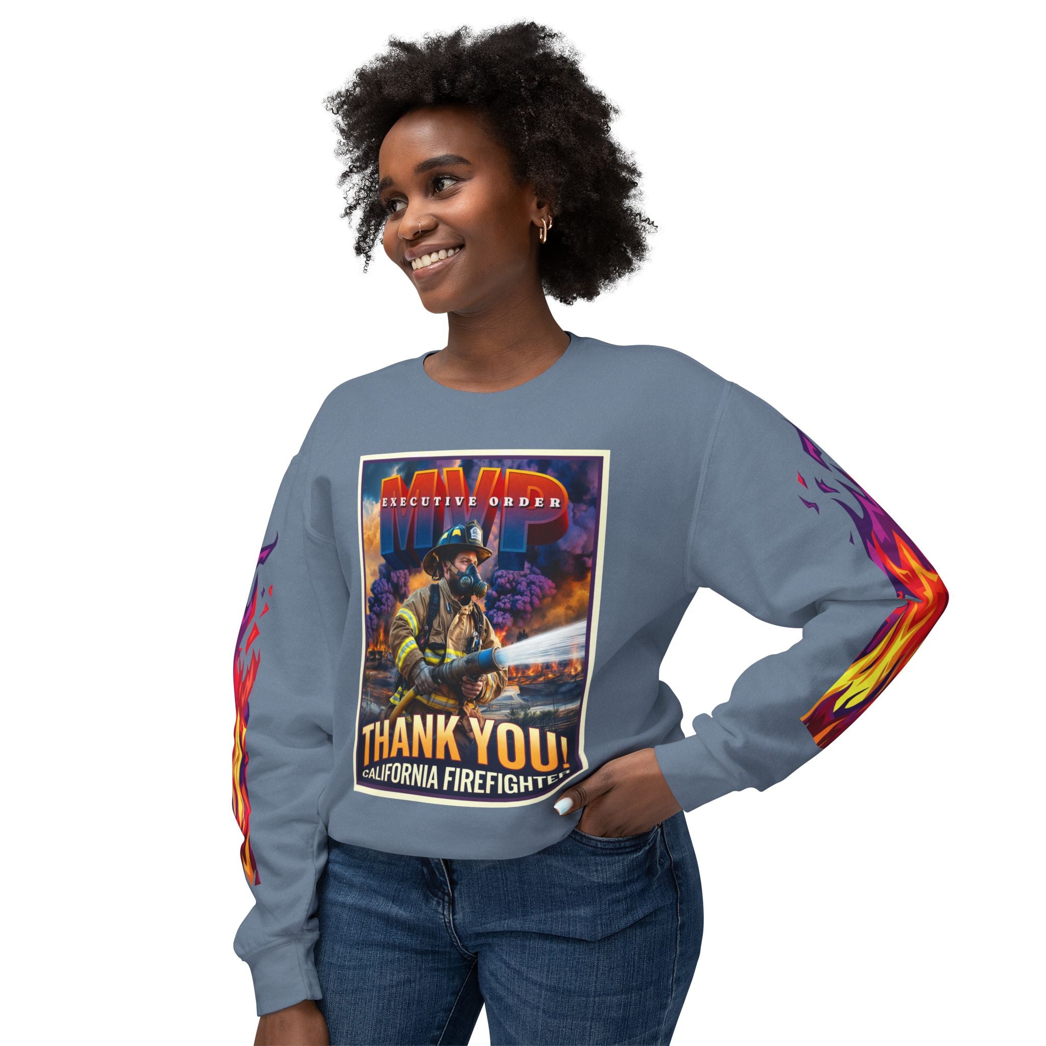California Firefighter Crewneck Sweatshirt - Angel Body