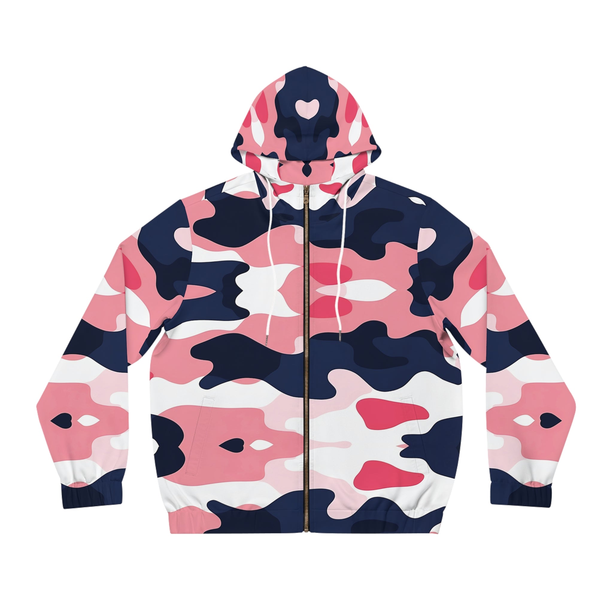 Men's Hoodie - Stylish Pink Tri Color Blend Camo Design for Casual Outings & Outdoor Adventures - Angel Body