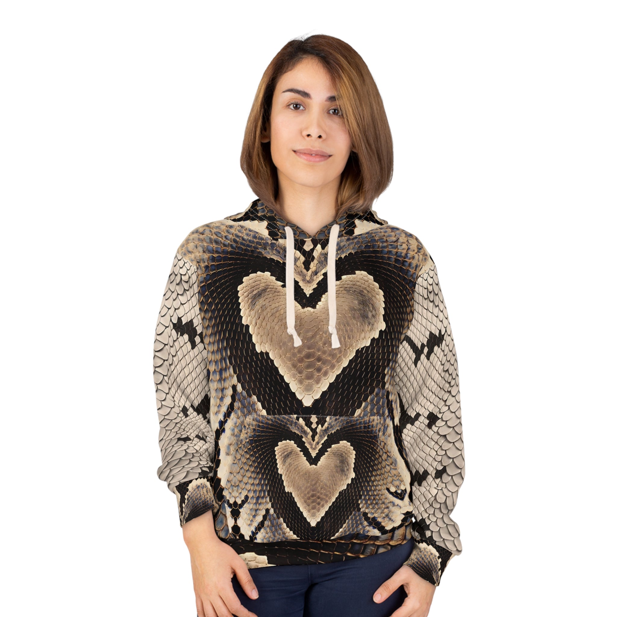 Python Skin Print Hoodie - Cozy and Stylish for Wildlife Lovers - Angel Body