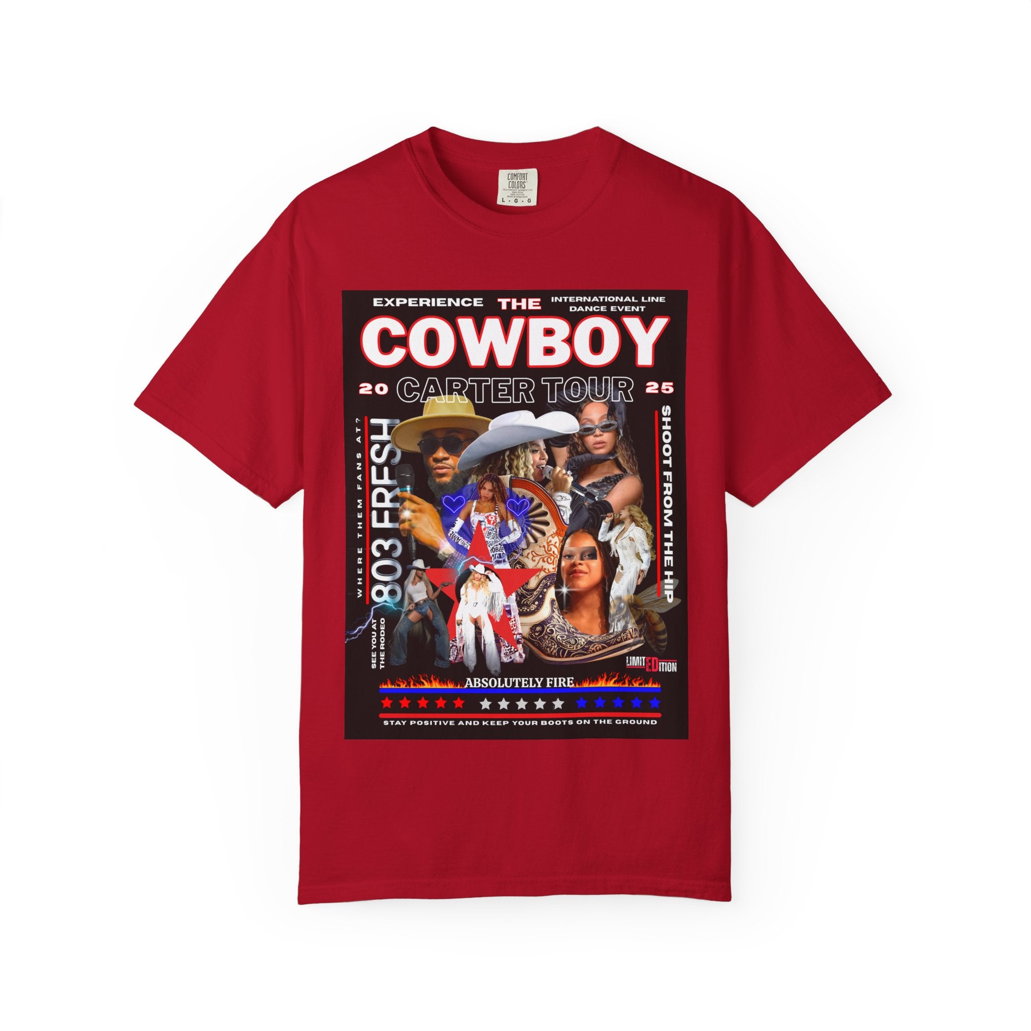 Retro Concert T-Shirt, Cowboy Tour Apparel, Vintage Band Tee, Music Festival Shirt, Unisex Garment-Dyed Top - Angel Body