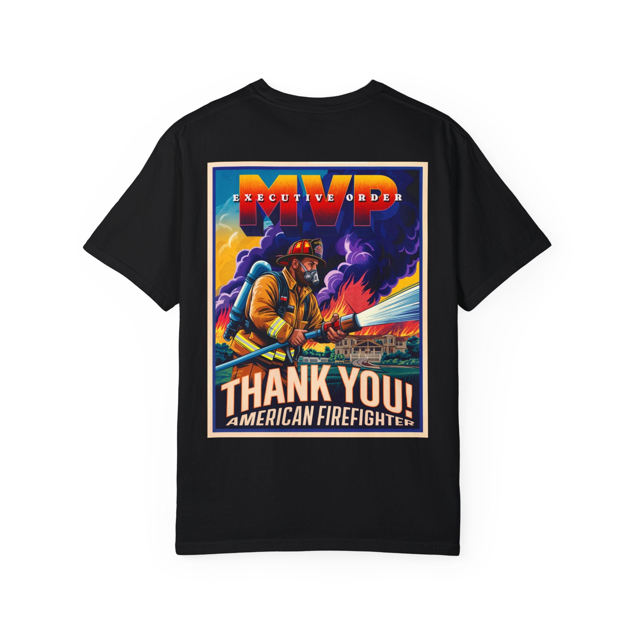Firefighter Thank You T-Shirt - Unisex Garment-Dyed Tee - Angel Body