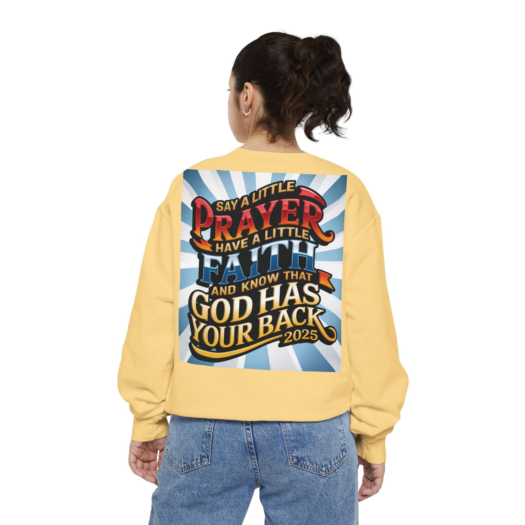 Inspirational Unisex Sweatshirt - "Say a Little Prayer, Have a Little Faith" - Perfect for Faith & Spiritual Celebrations - Angel Body