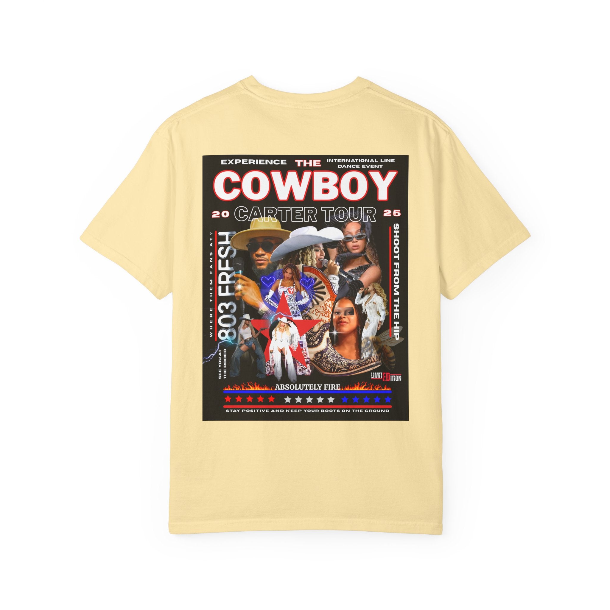 Retro Concert T-Shirt, Cowboy Tour Apparel, Vintage Band Tee, Music Festival Shirt, Unisex Garment-Dyed Top - Angel Body