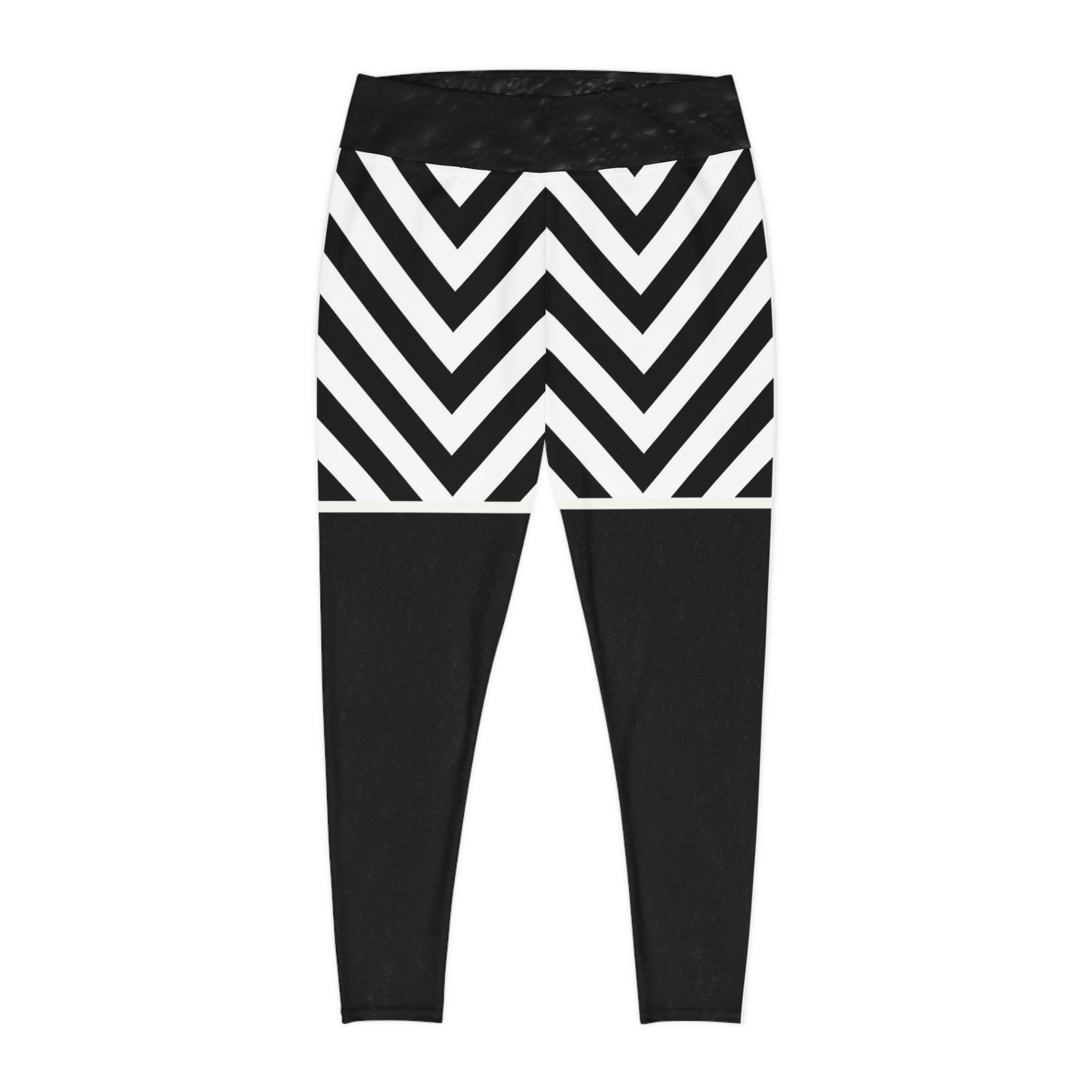 Woman's Chic Plus Size Chevron Leggings - Stylish Comfort for Any Occasion - Angel Body