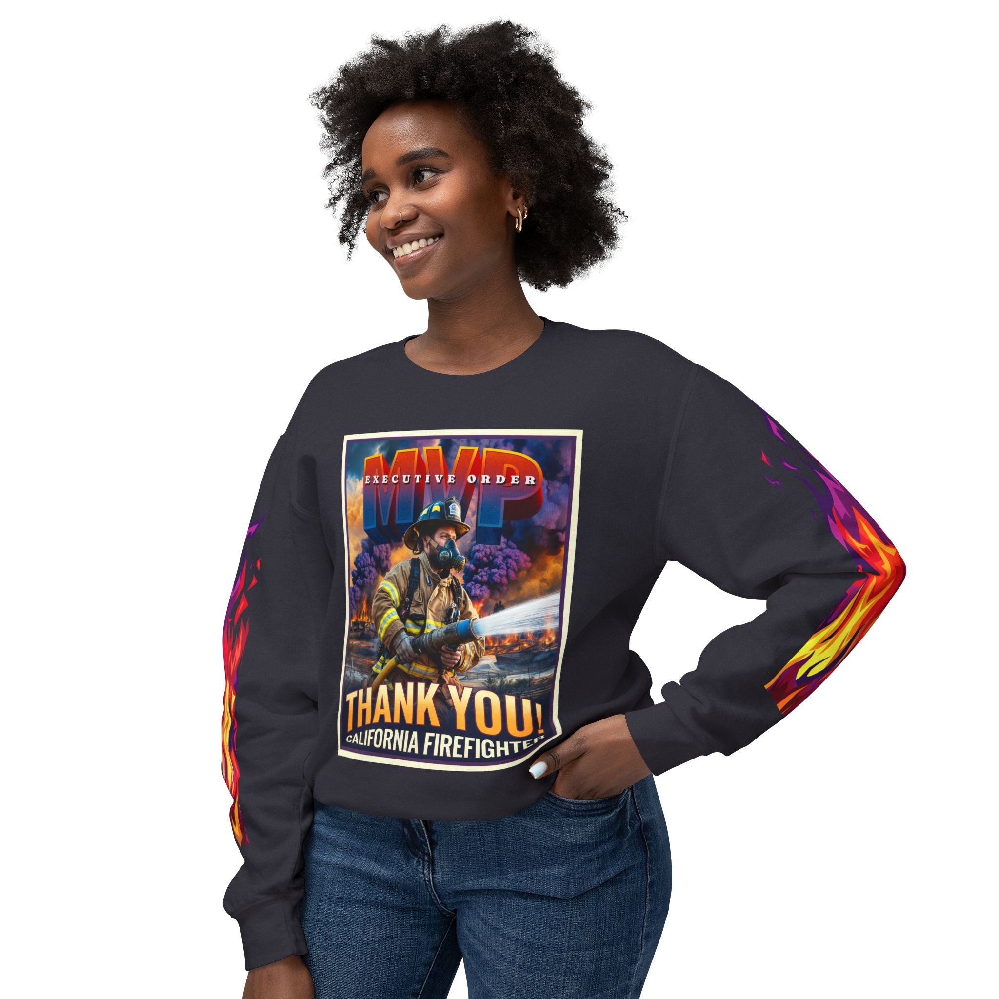 California Firefighter Crewneck Sweatshirt - Angel Body