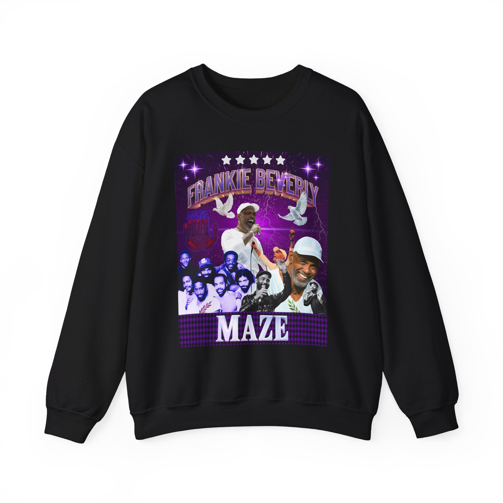 Limited Edition Frankie Beverly collage Crewneck Sweatshirt - Retro style Music Tribute to a Legendary soul singer - Angel Body