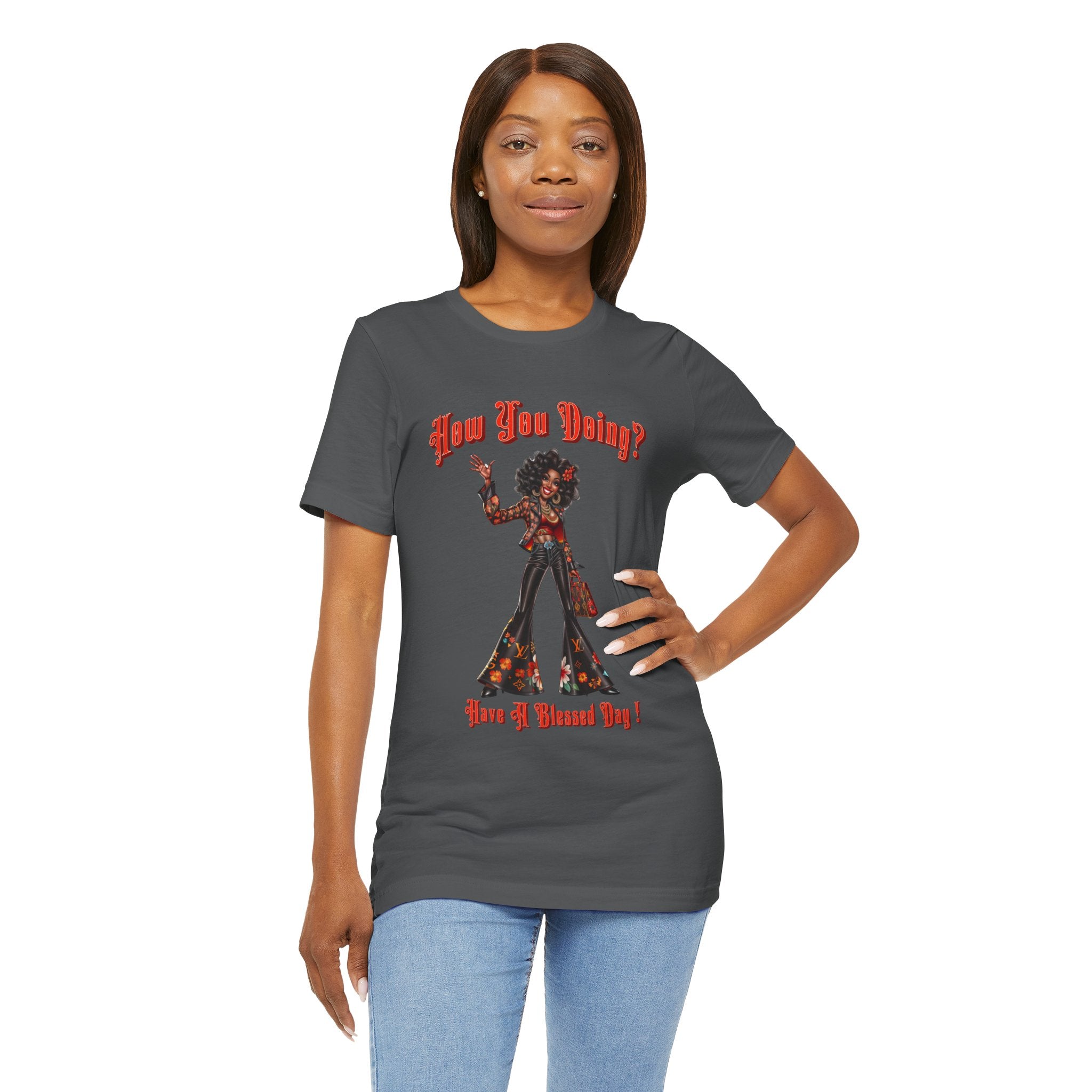 Happy Lady Waving Tee - Angel Body