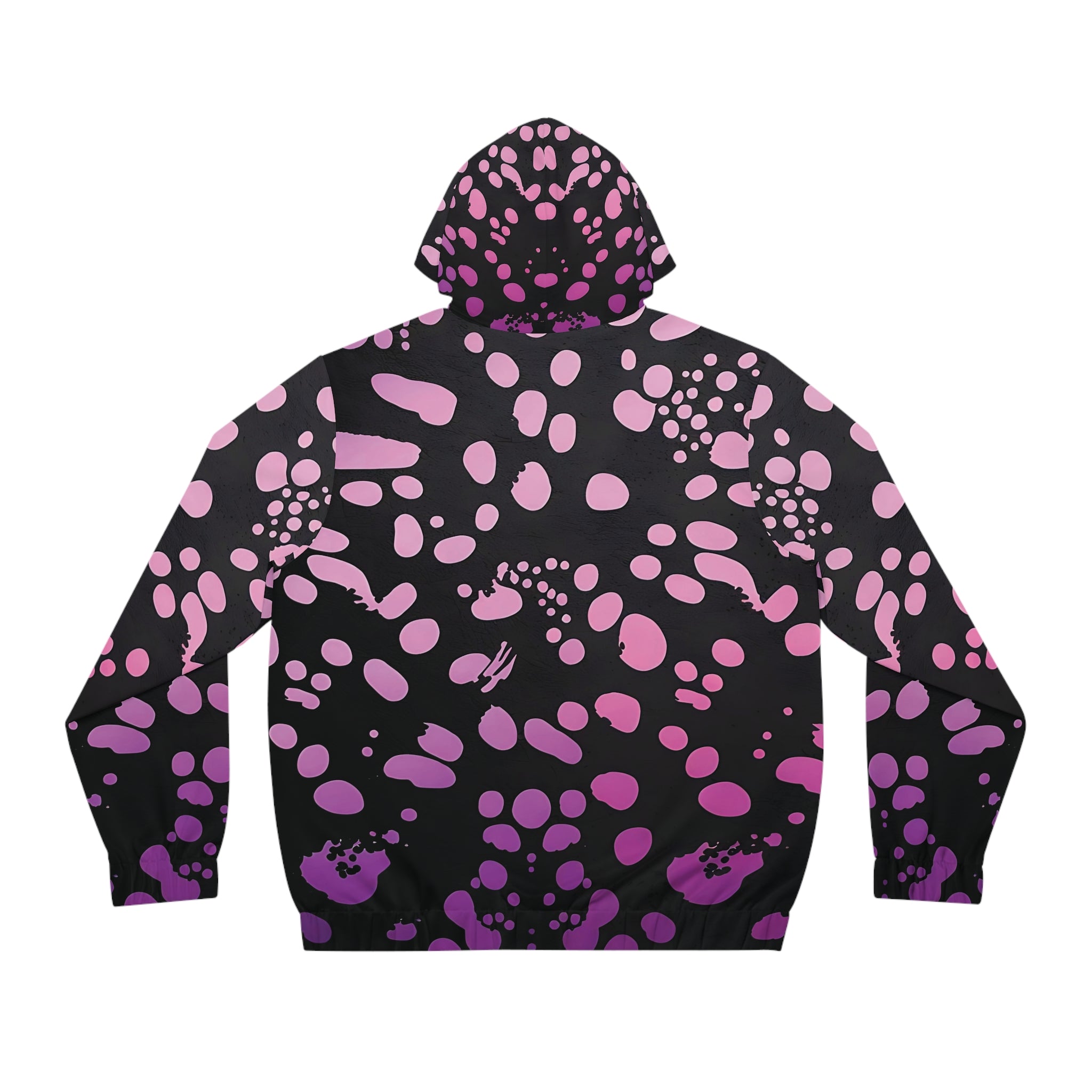 New Trendy Men's Full-Zip Hoodie with Abstract Pink Polka Dot Design - Angel Body