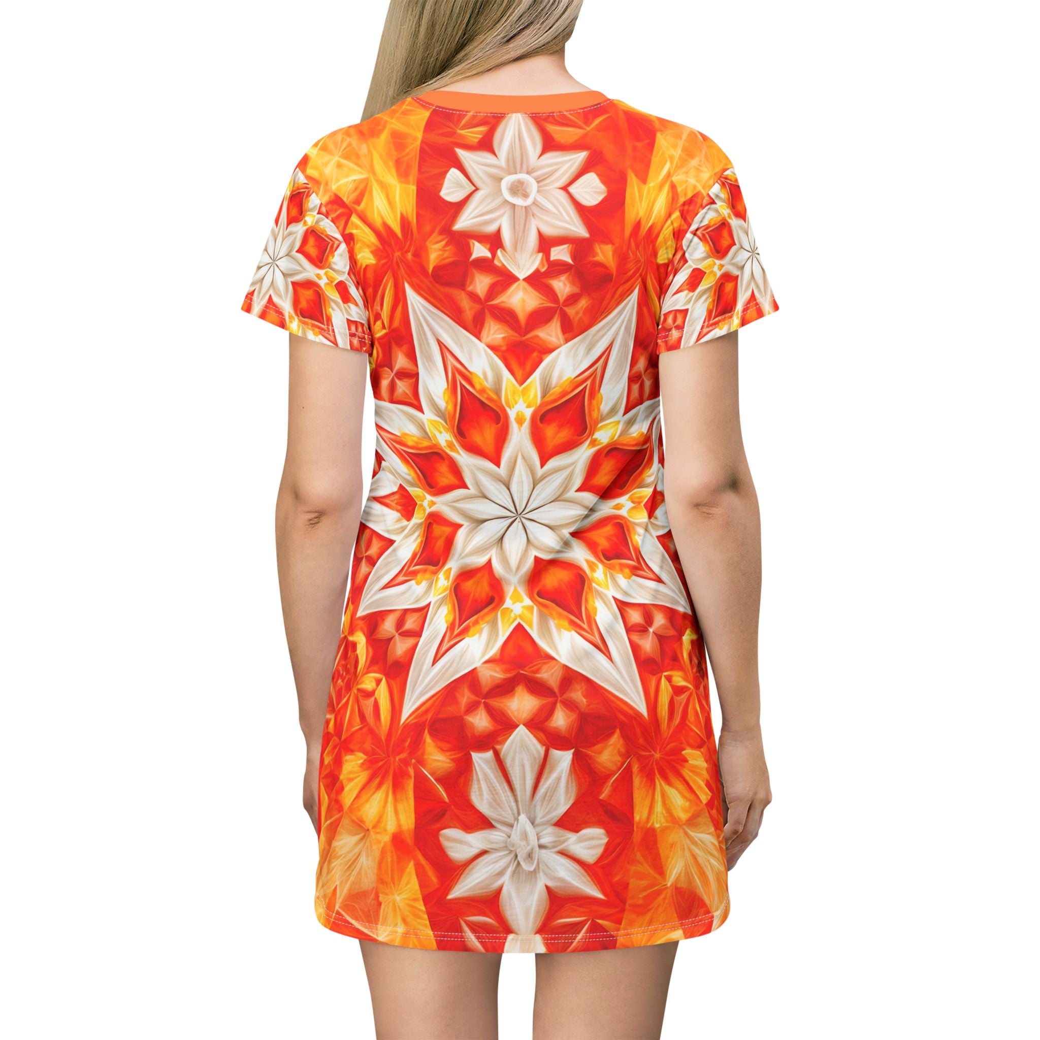 Vibrant Floral T-Shirt Dress for Summer Days - Angel Body