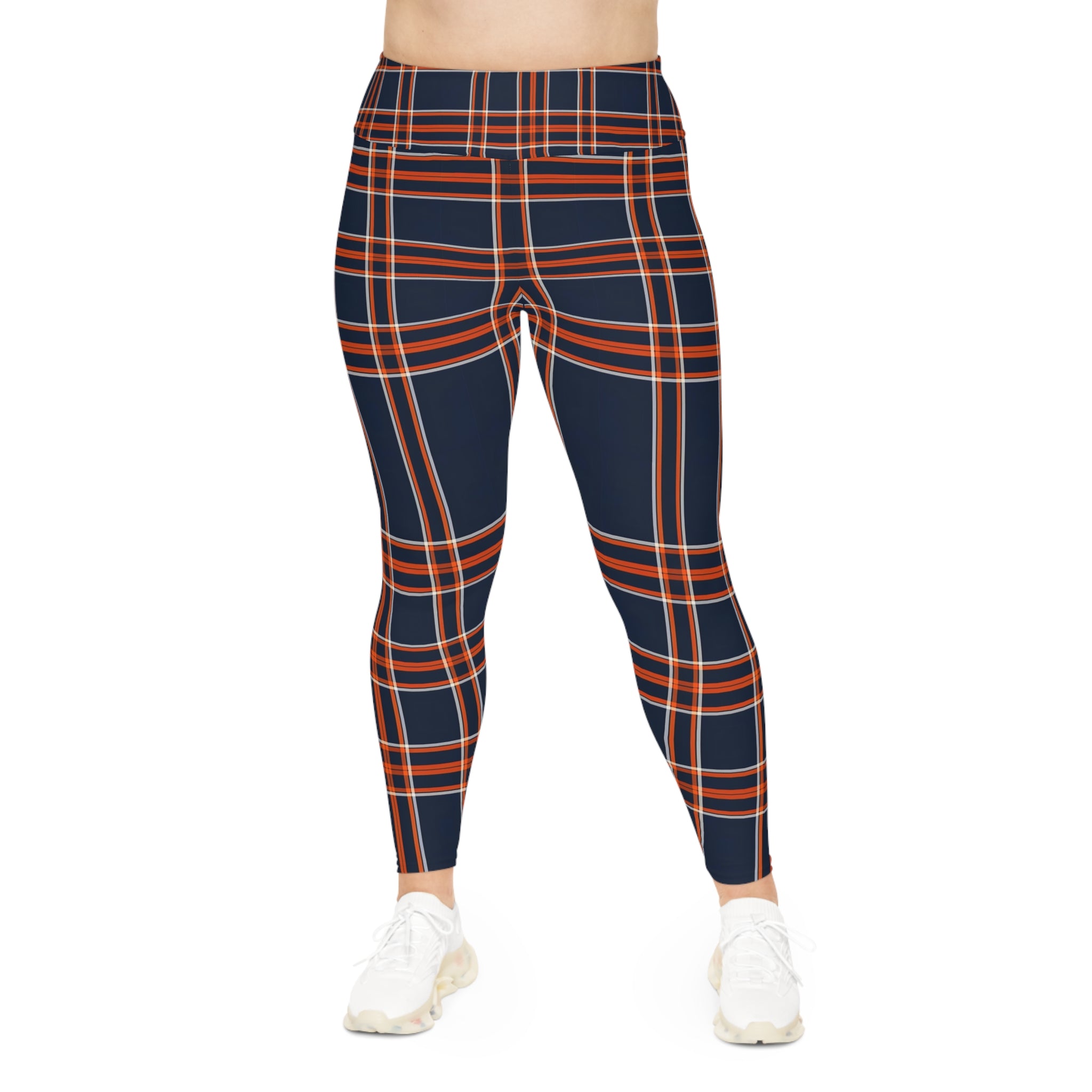New Custom design Plus Size Plaid Leggings for Comfort & Style - Angel Body