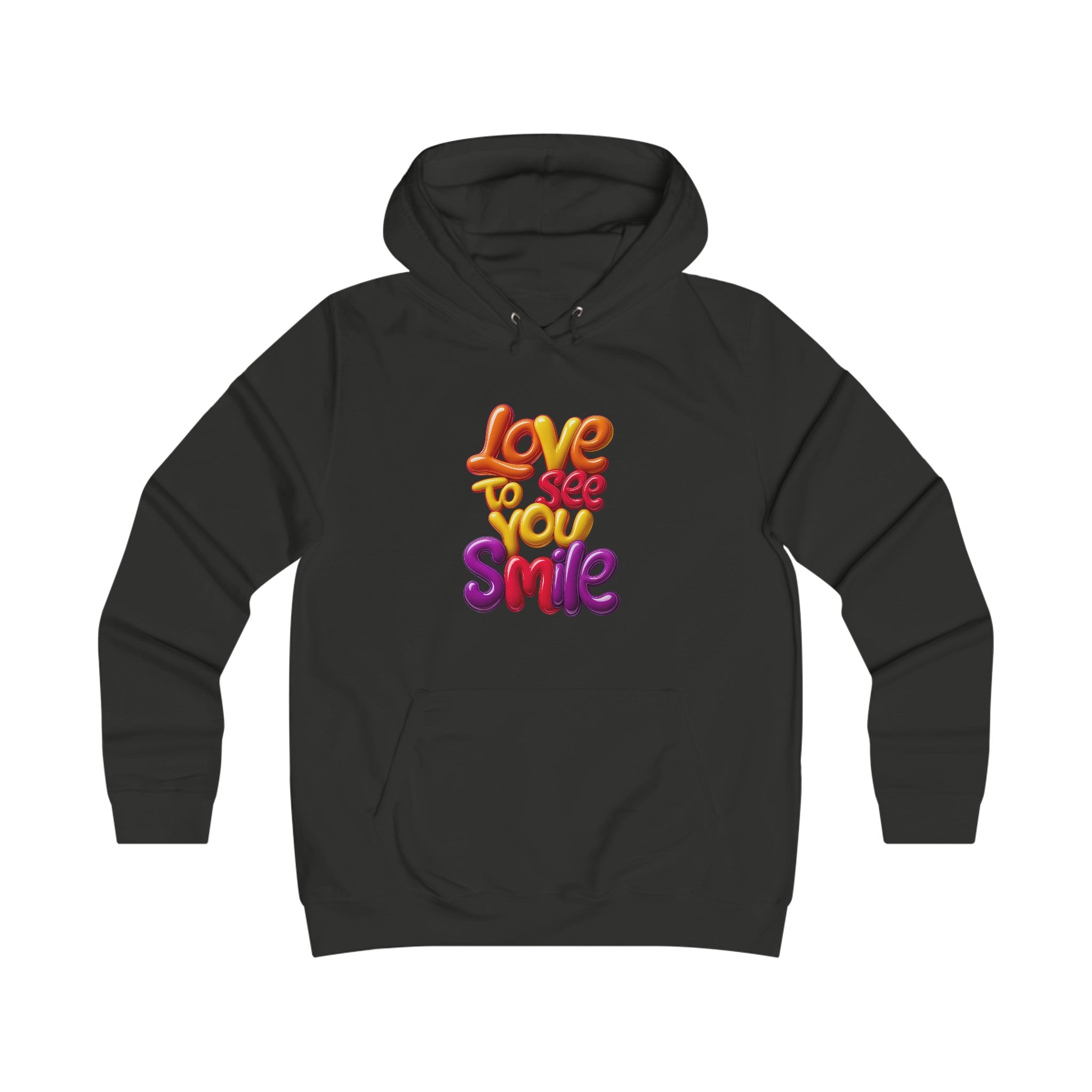 Girlie College Hoodie: 3D. Love to see you smile - Angel Body