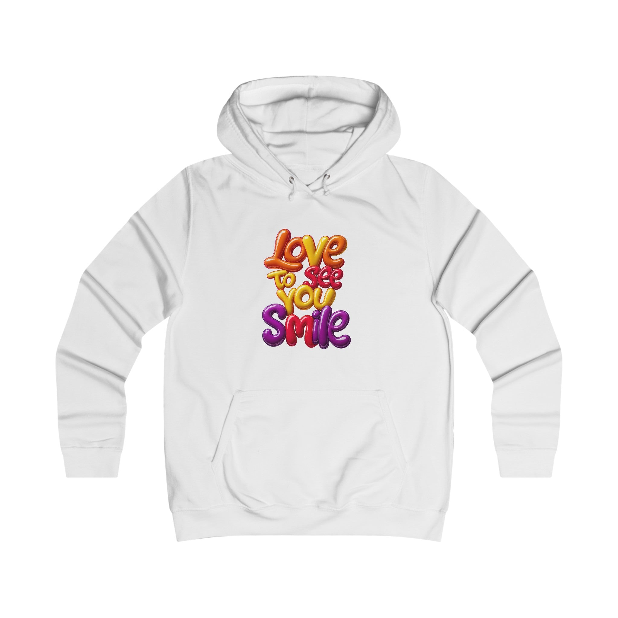 Girlie College Hoodie: 3D. Love to see you smile - Angel Body