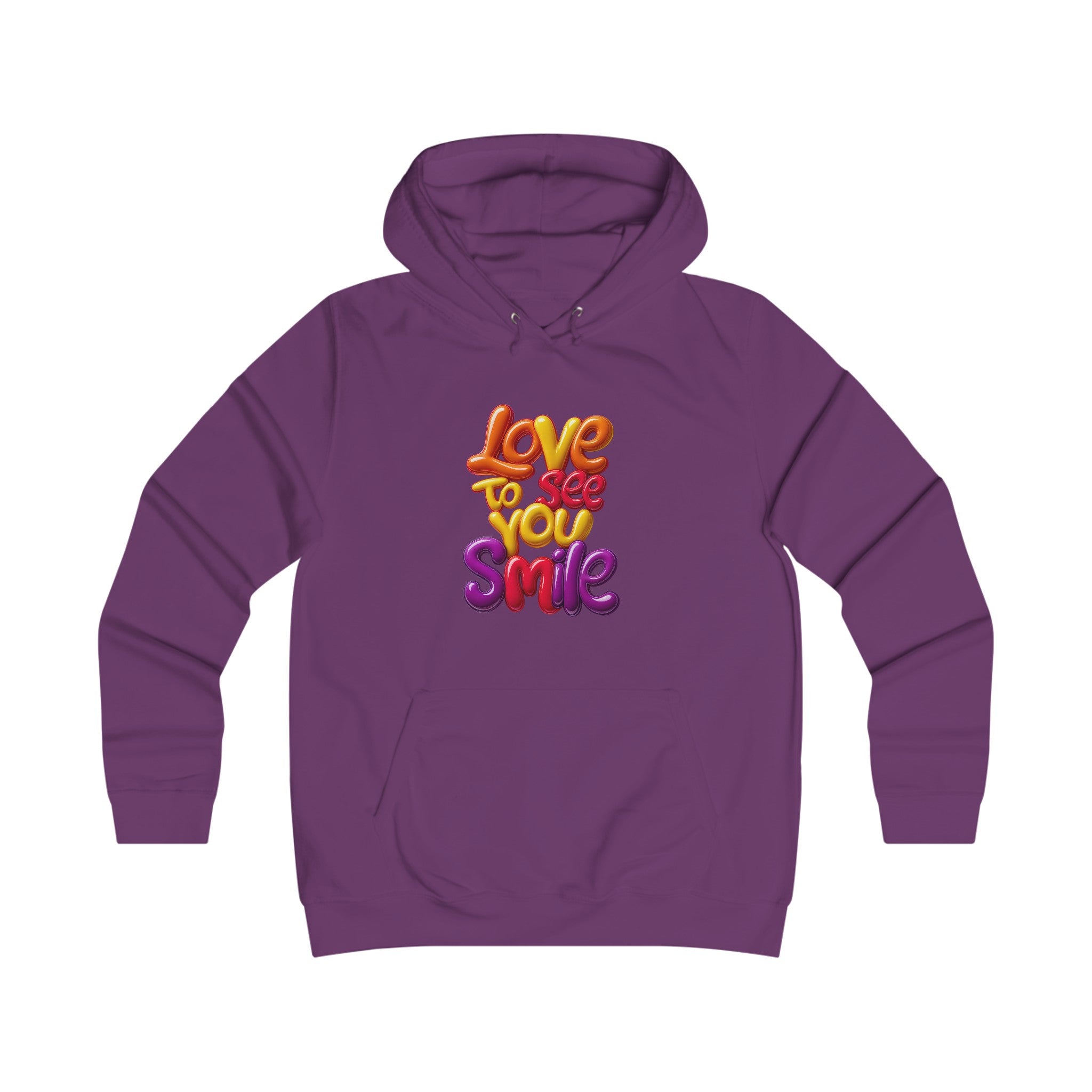 Girlie College Hoodie: 3D. Love to see you smile - Angel Body
