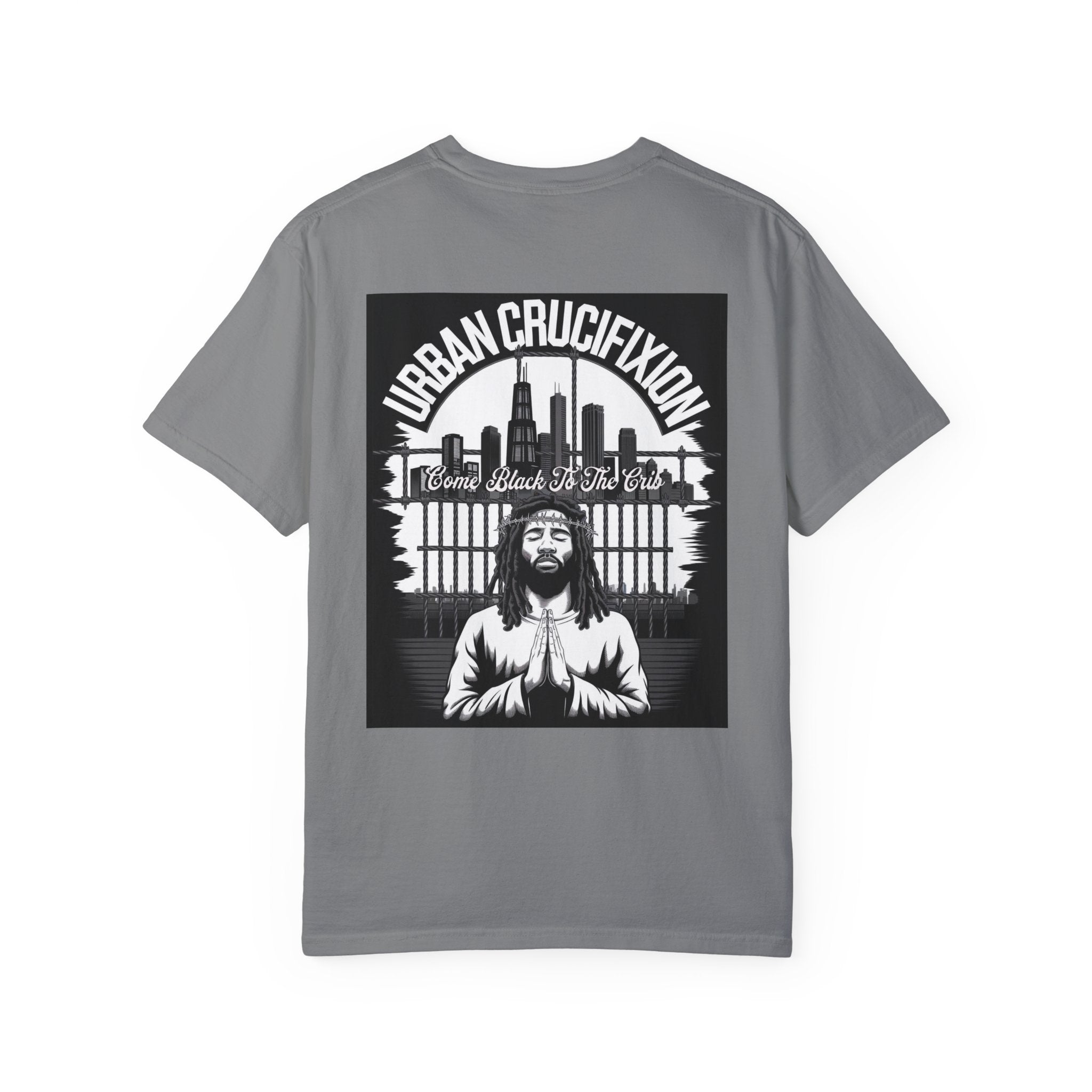 Urban Crucifixion Unisex Garment-Dyed T-Shirt - Street Art Inspired Design - Angel Body