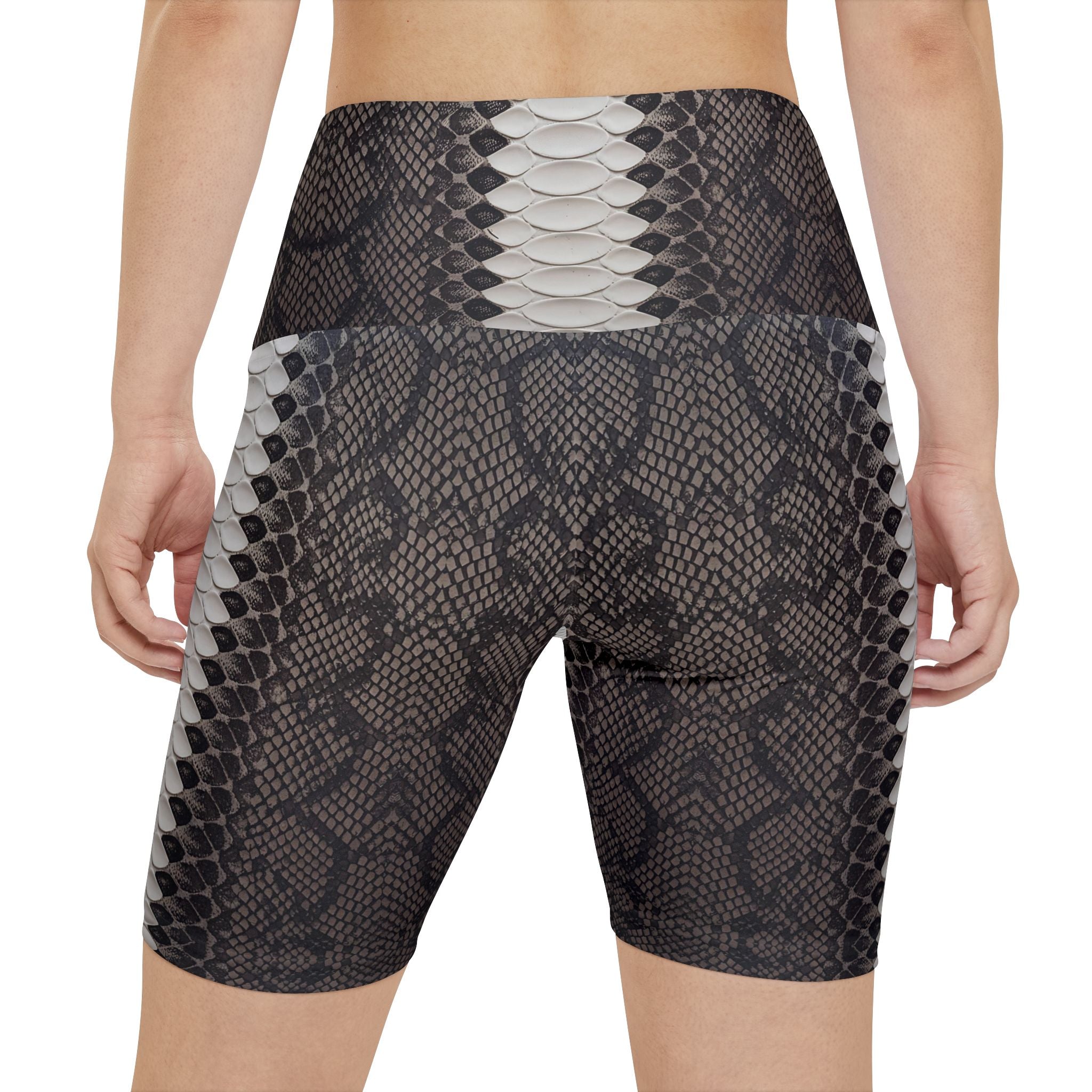 Women's Snake Print Workout Shorts - Stylish Activewear for Fitness Enthusiasts
