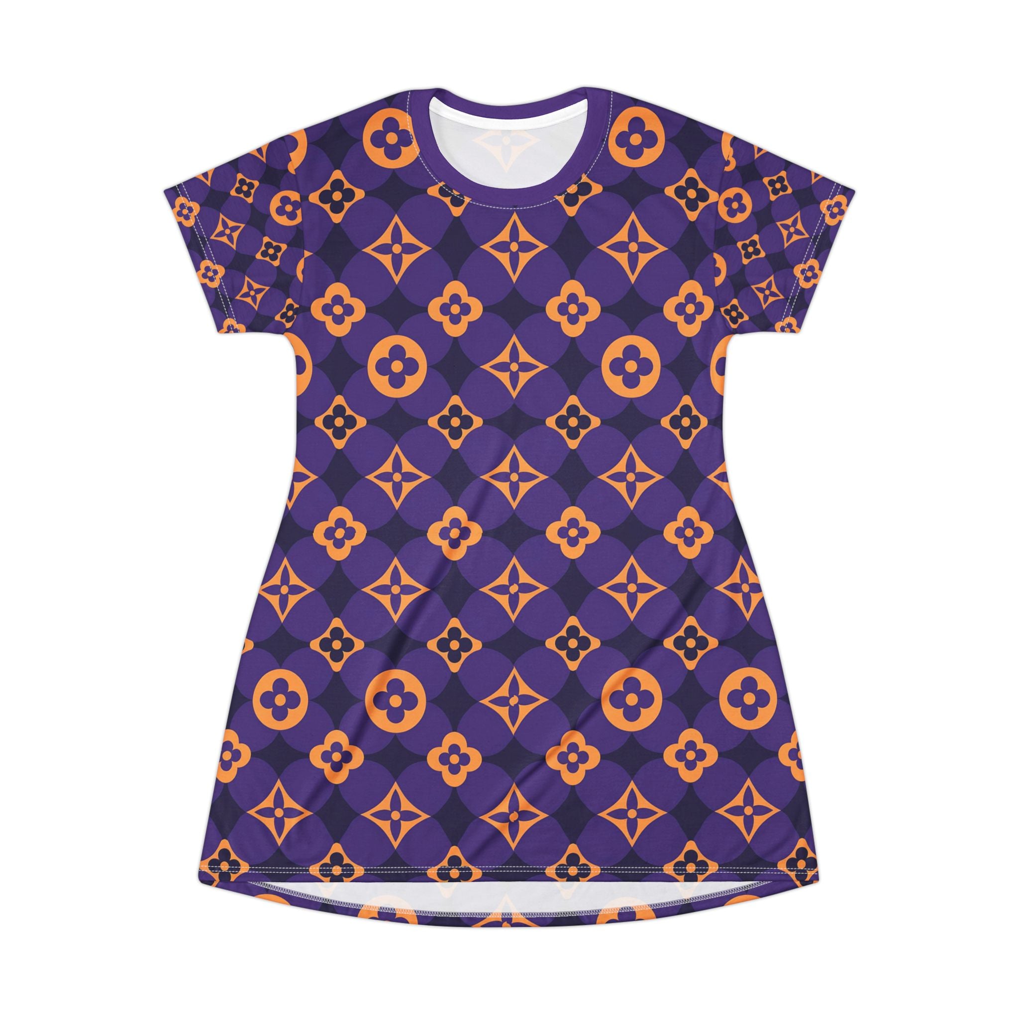 Vibrant Floral Pattern T-Shirt Dress - Perfect for Casual Outings and Summer Fun - Angel Body