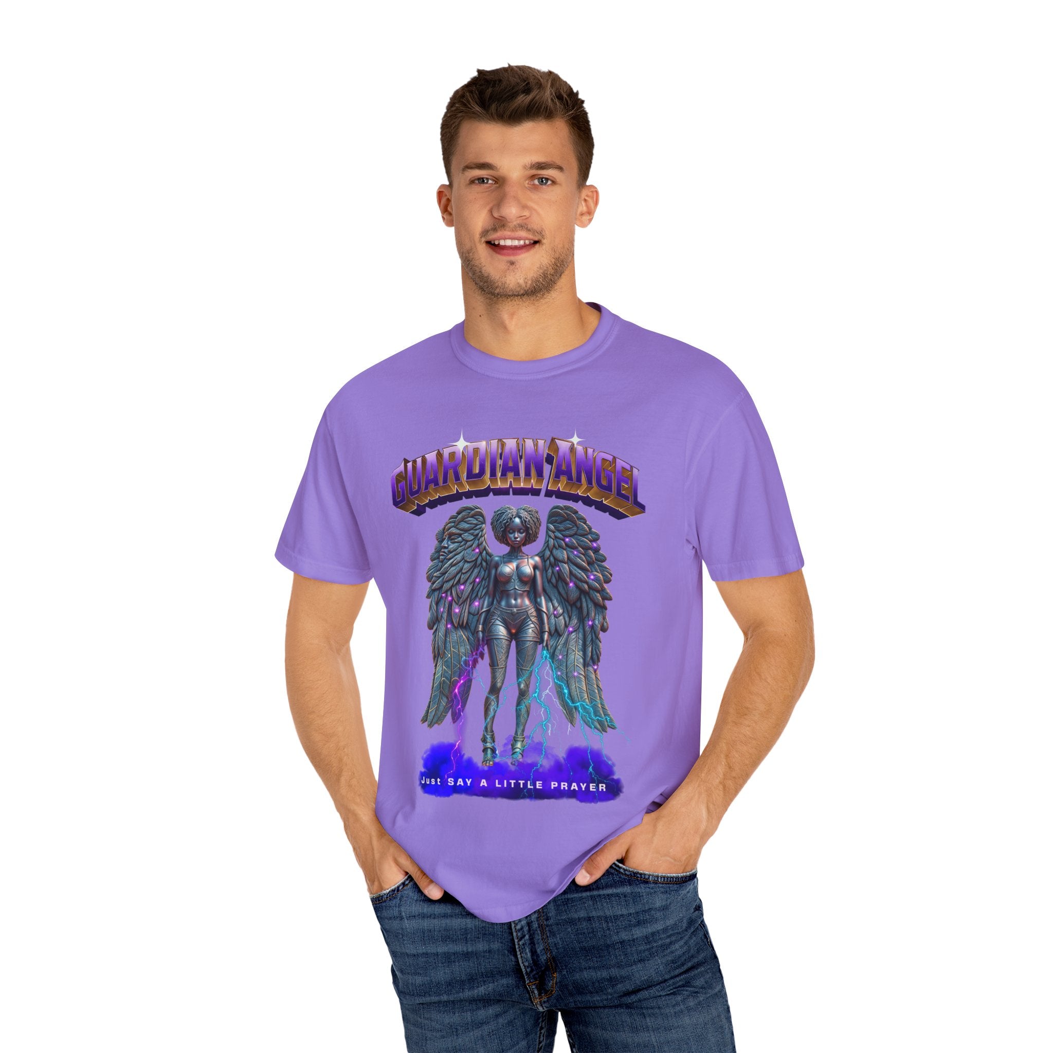 Unisex Garment-Dyed T-shirt With the title Guardian Angel - Angel Body