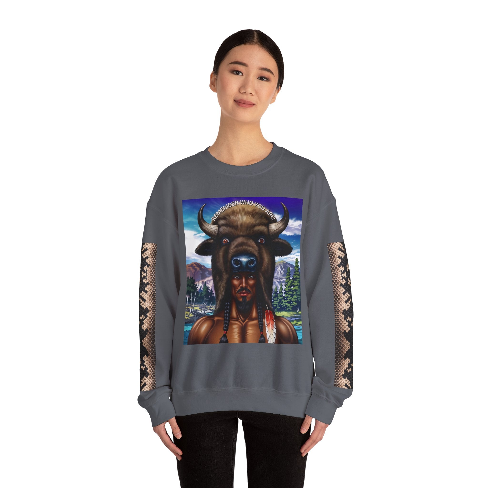 Native American Spirit Crewneck Sweatshirt - Unisex Heavy Blend™ - Angel Body